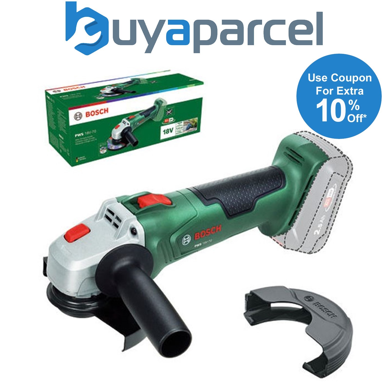 Bosch Cordless 18v Angle Grinder PWS 18V-70 Bare Tool + Carton box 06033E6001
