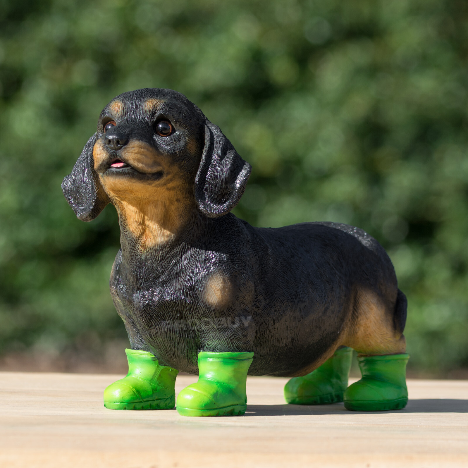 Dachshund Puppy Sausage Dog in Boots Ornament Gift Outdoor Garden Statue Figure
