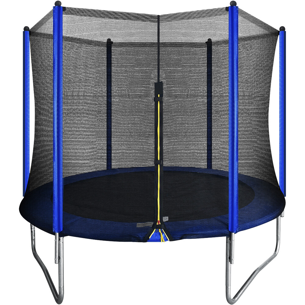 2440mm Kids 8ft Trampoline, Enclosure Net, Ladder & Anchors 50KG Max Garden Jump