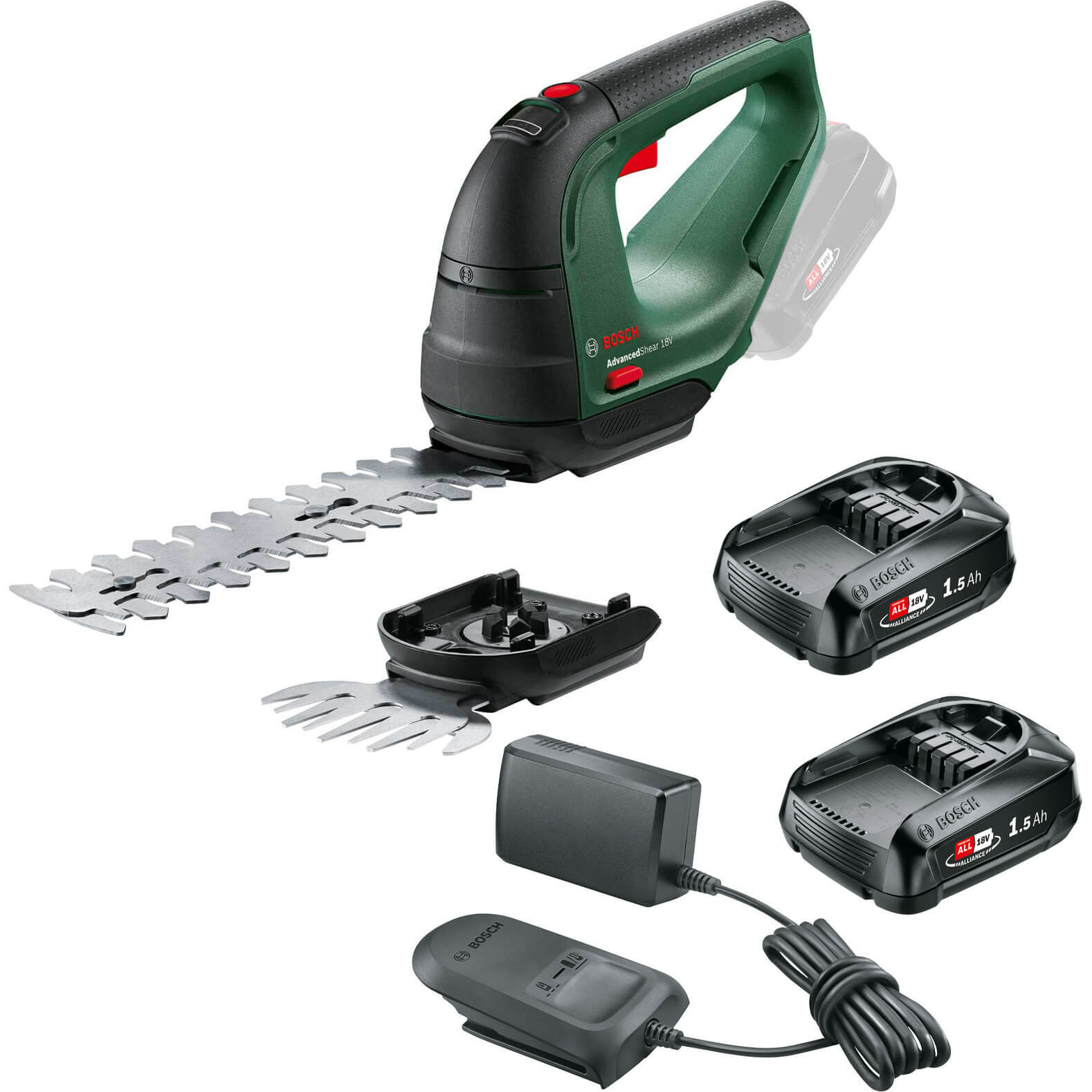 Bosch ADVANCEDSHEAR P4A 18v Cordless Grass and Shrub Shears 2 x 1.5ah Li-ion