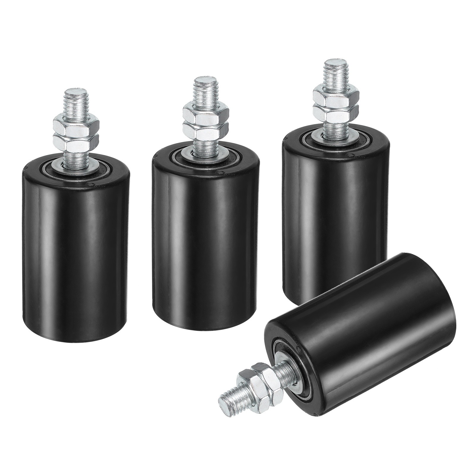 4Pcs Slide Gate Guide Roller, 2"x2-3/4" Nylon Sliding Gate Support, Black