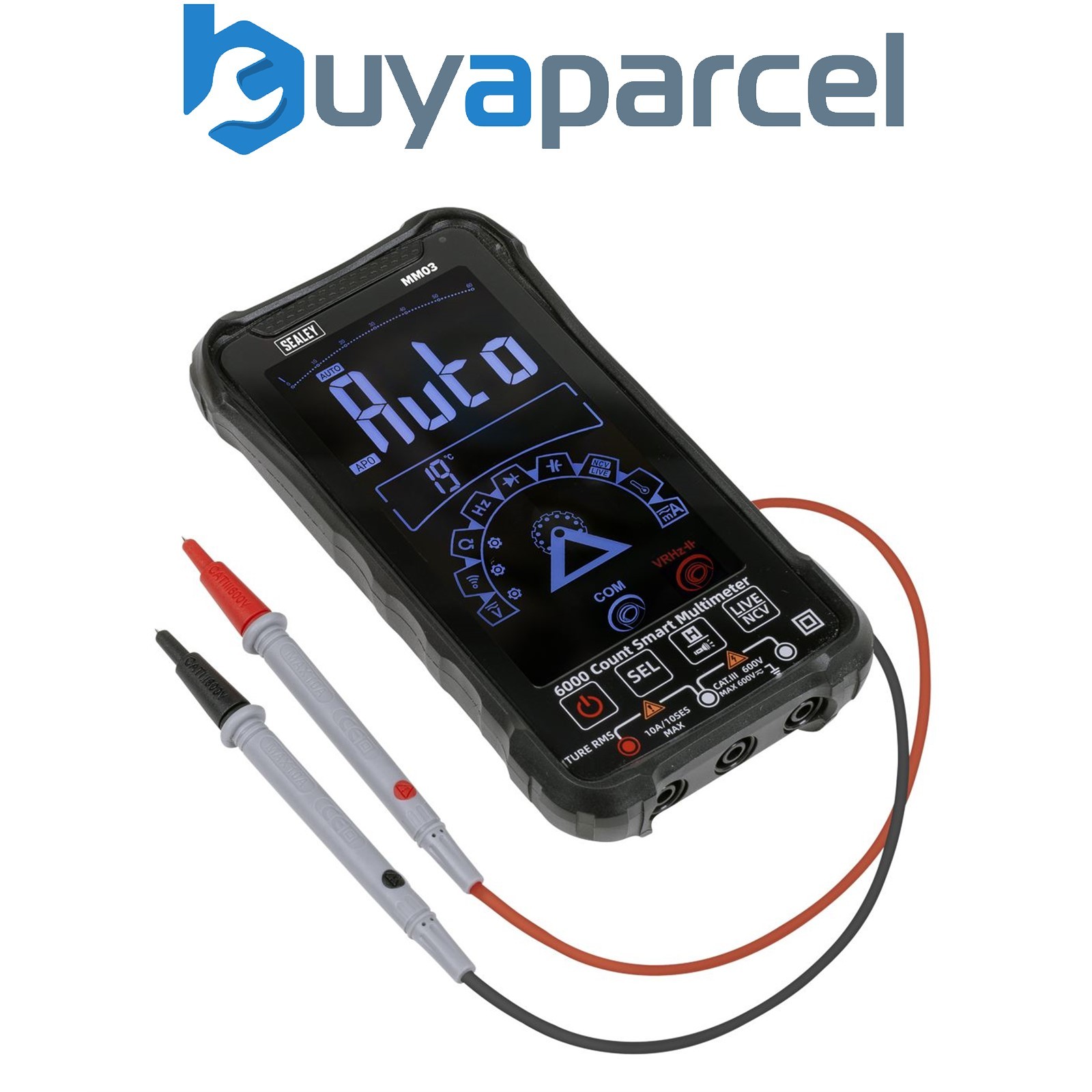 Sealey MM03 Touchscreen Rechargeable Auto-Ranging Digital Smart Multimeter 10-Fu