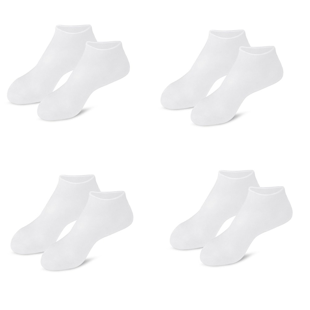3X(4 Pairs Full Foot Moisturizing -Cracking Silicone Socks, Foot Protectors1201