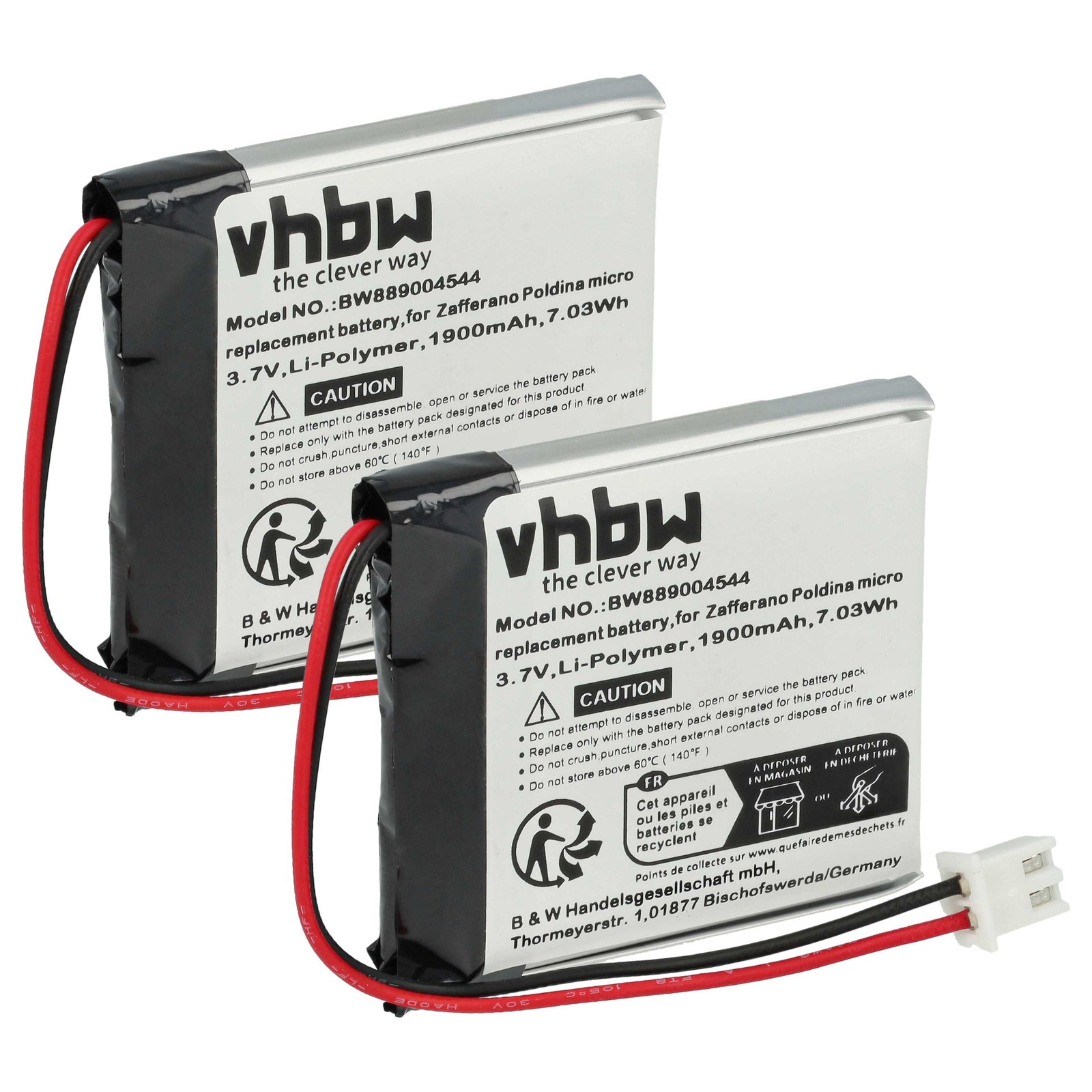 2x Battery for Zafferano BAT04704004001000 Table Lamp