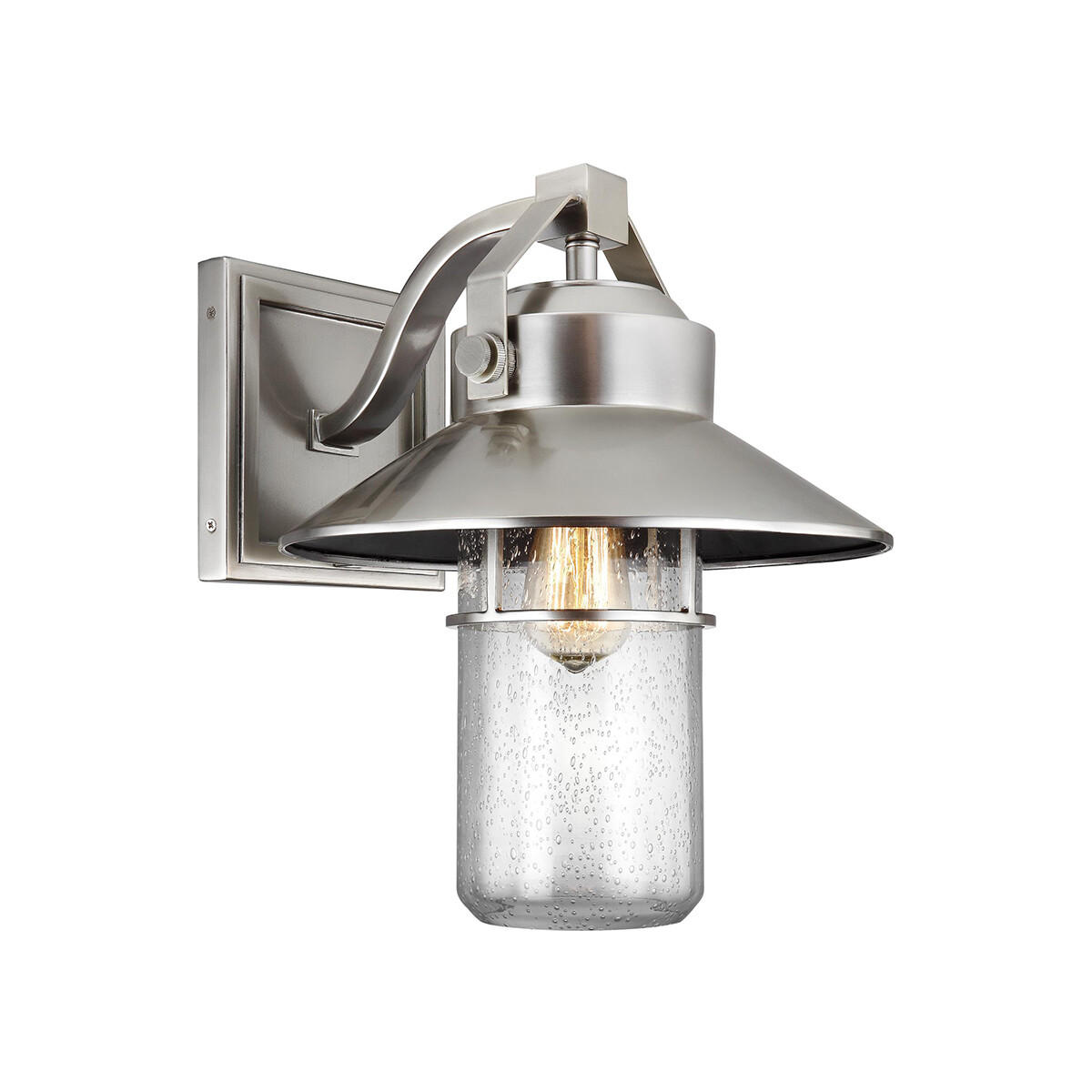 Outdoor IP44 1 Bulb Wall Light Lantern Painted Brushed Steel LED E27 60W d00634