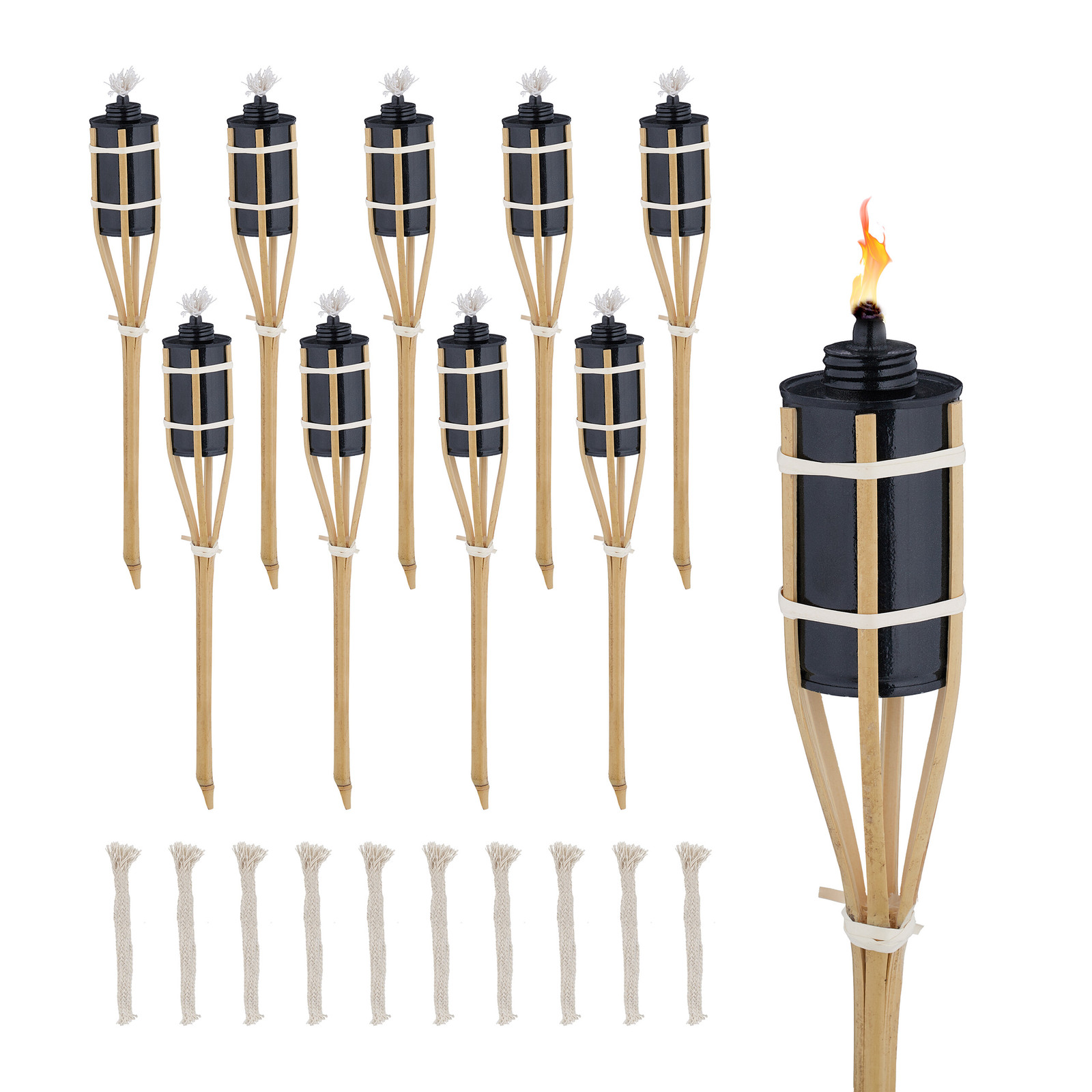 Garden oil torch Bamboo Party Torches Outdoor Flame Sticks Refillable 250 ml