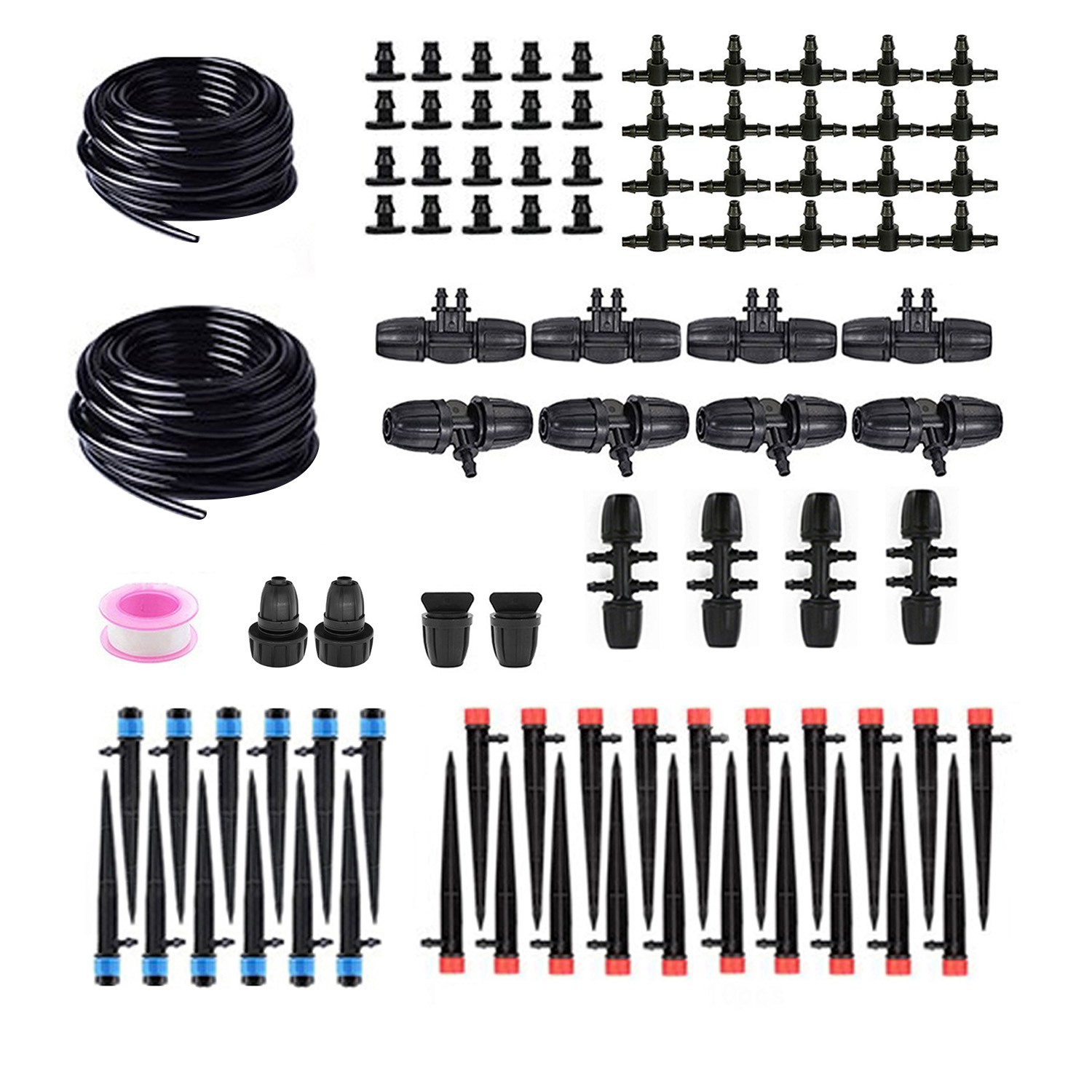 Drip Irrigation Kit Garden Improved Push-To-Connect Adjustable Drip6519