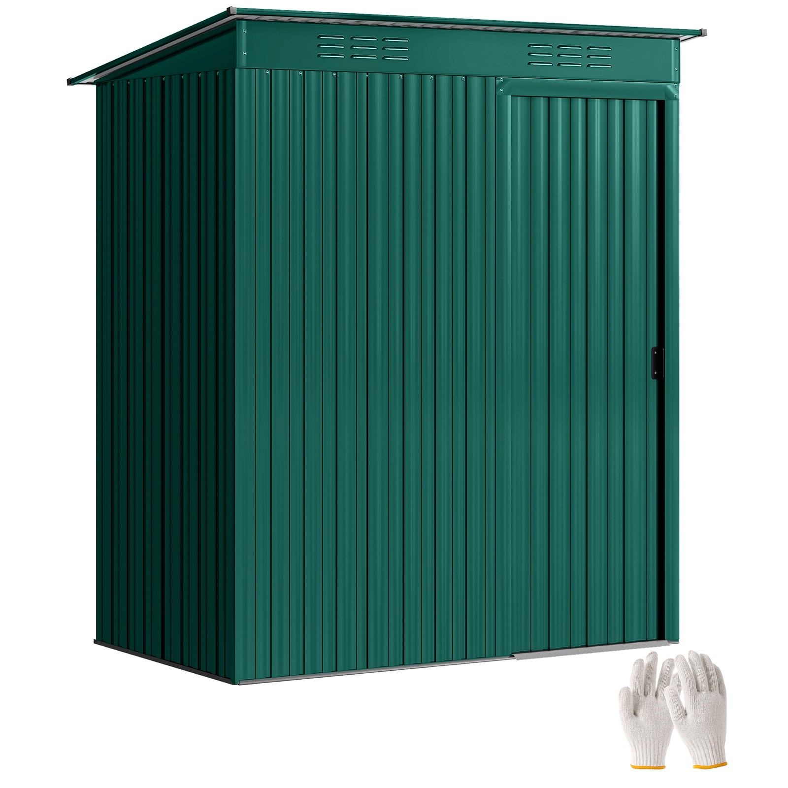 Outsunny 5 x 3.5ft Metal Garden Shed with Effortless Assembly, Green