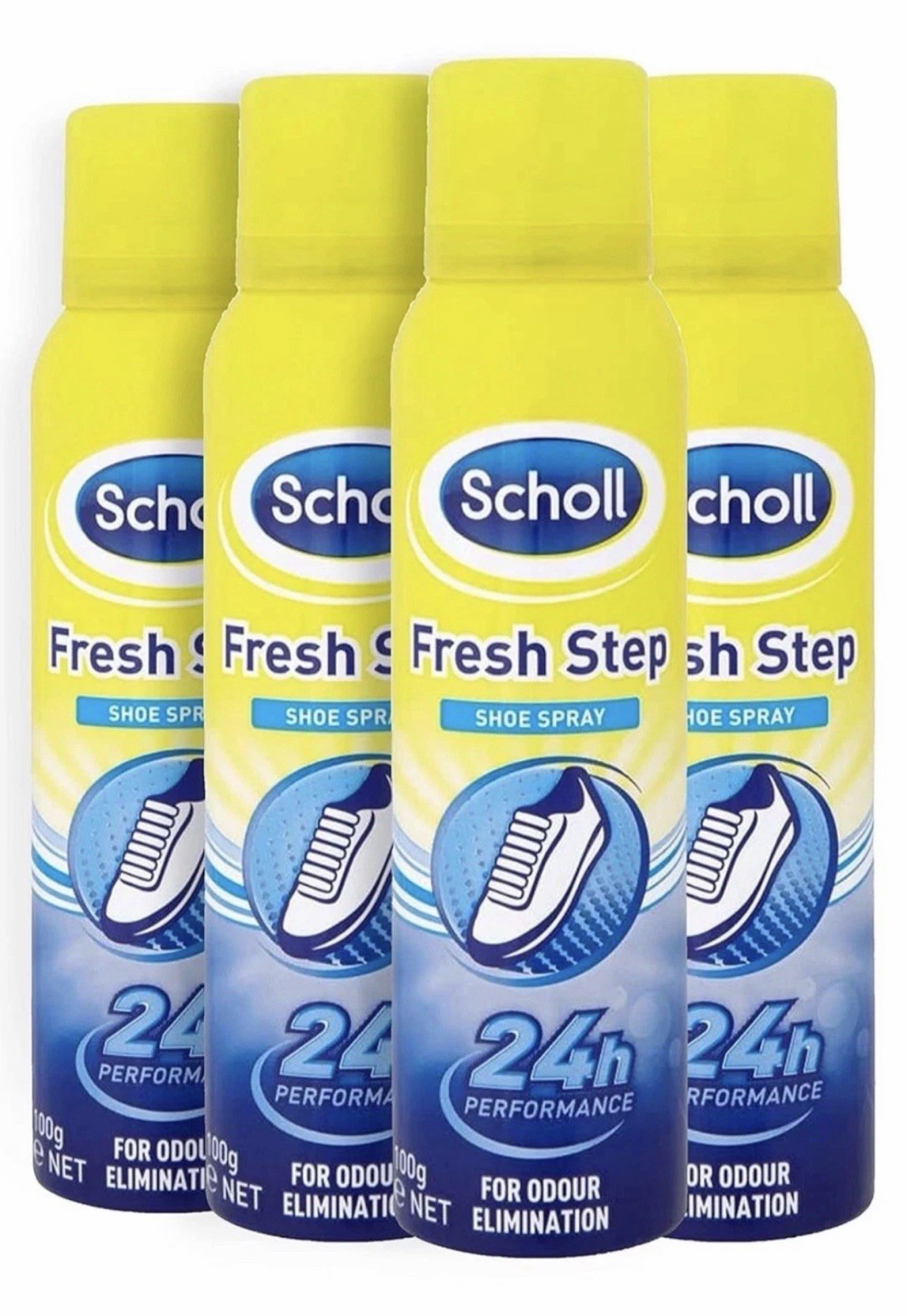 4x SCHOLL Fresh Step Shoe Spray 150 ml, Suitable For All Shoe Types Upto 24hrs