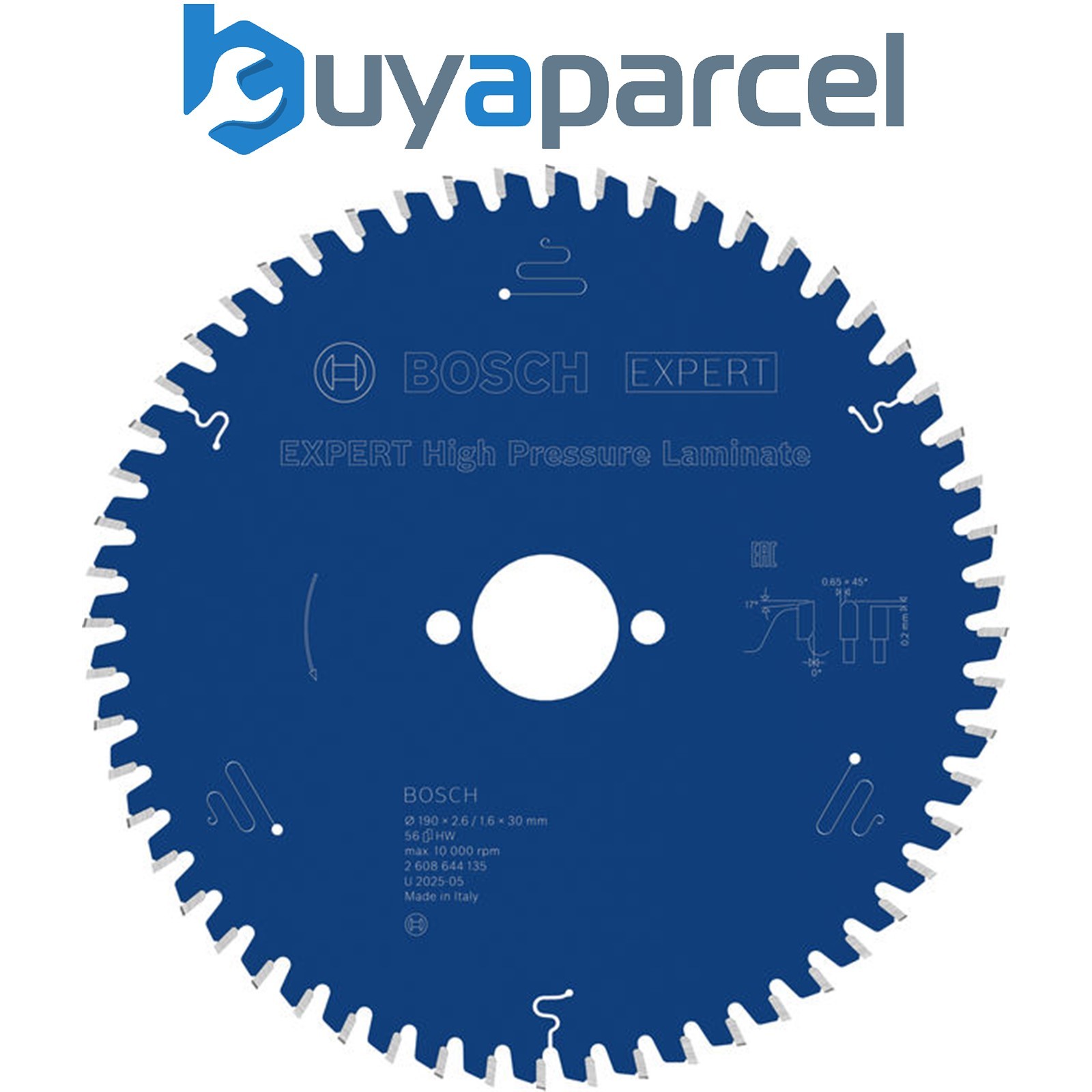 Bosch EXPERT High Pressure Laminate Circular Saw Blade 190 x 2.6/1.6 x 30mm T56