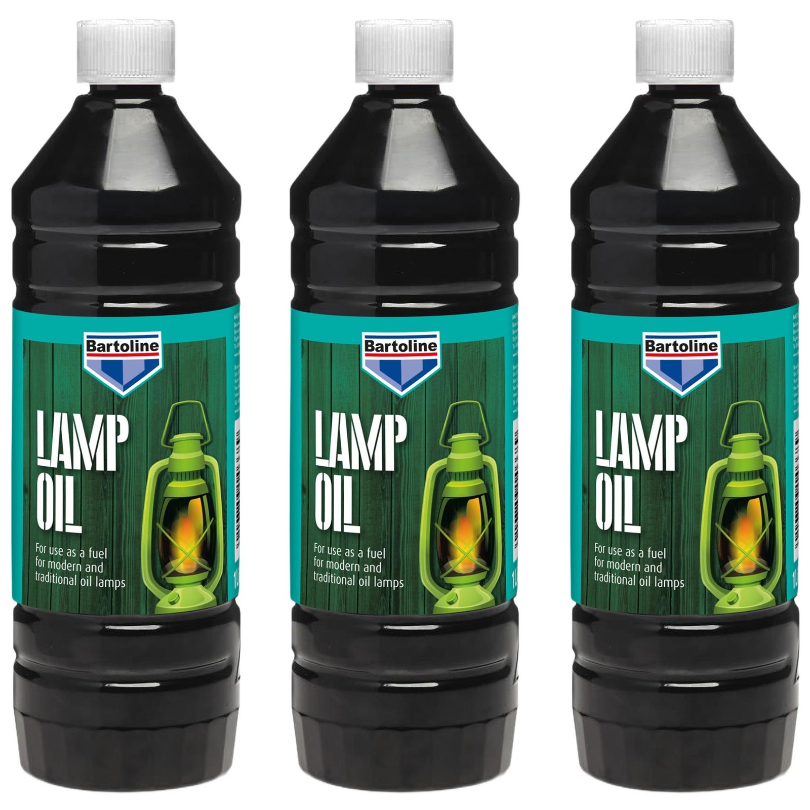 3x Bartoline Clear Lamp Oil Indoor Outdoor Fuel Oil Burning Torch Lantern 1L