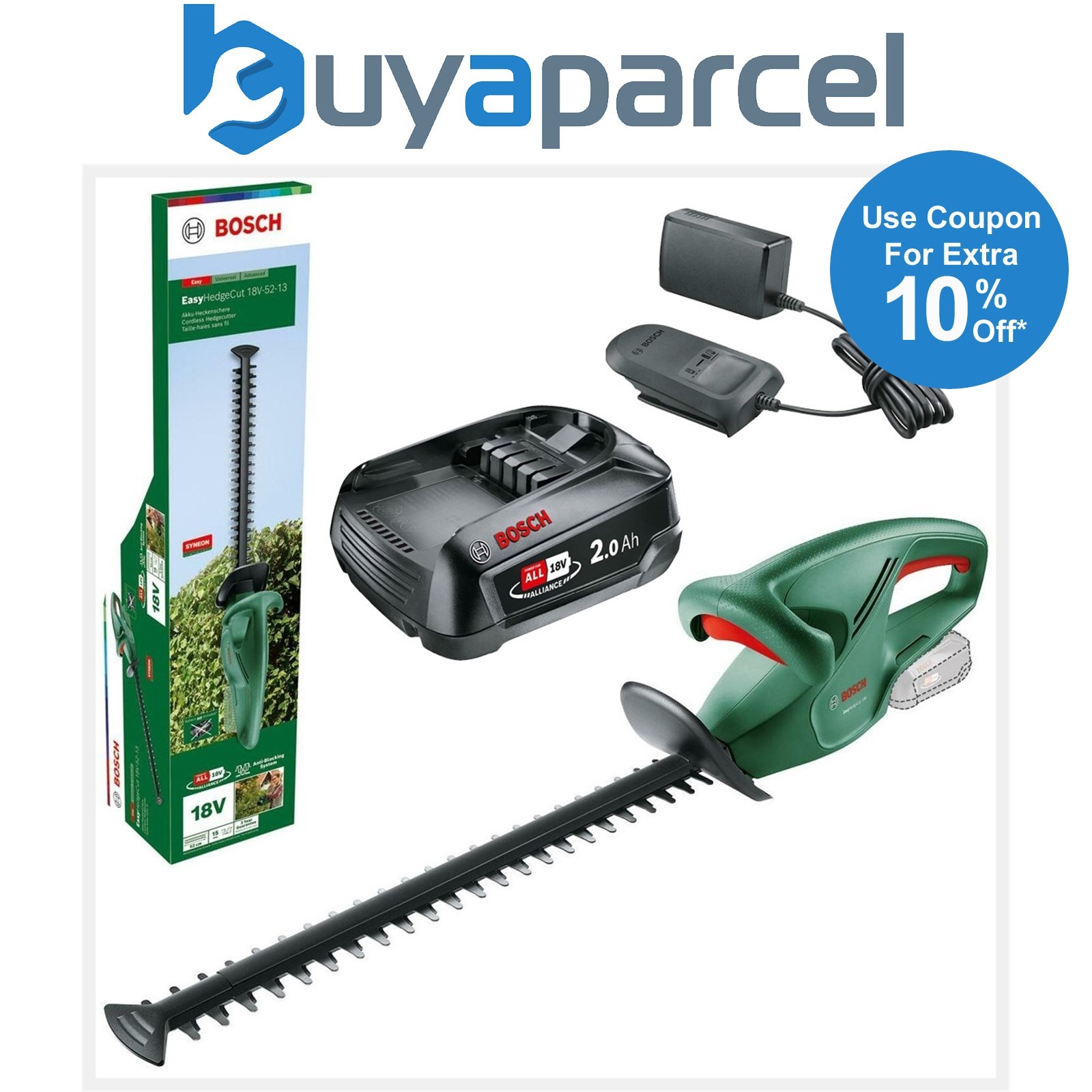 Bosch EasyHedgeCut 18V-52-13 18V Cordless 18v Hedge Cutter Trimmer 52cm & Batt