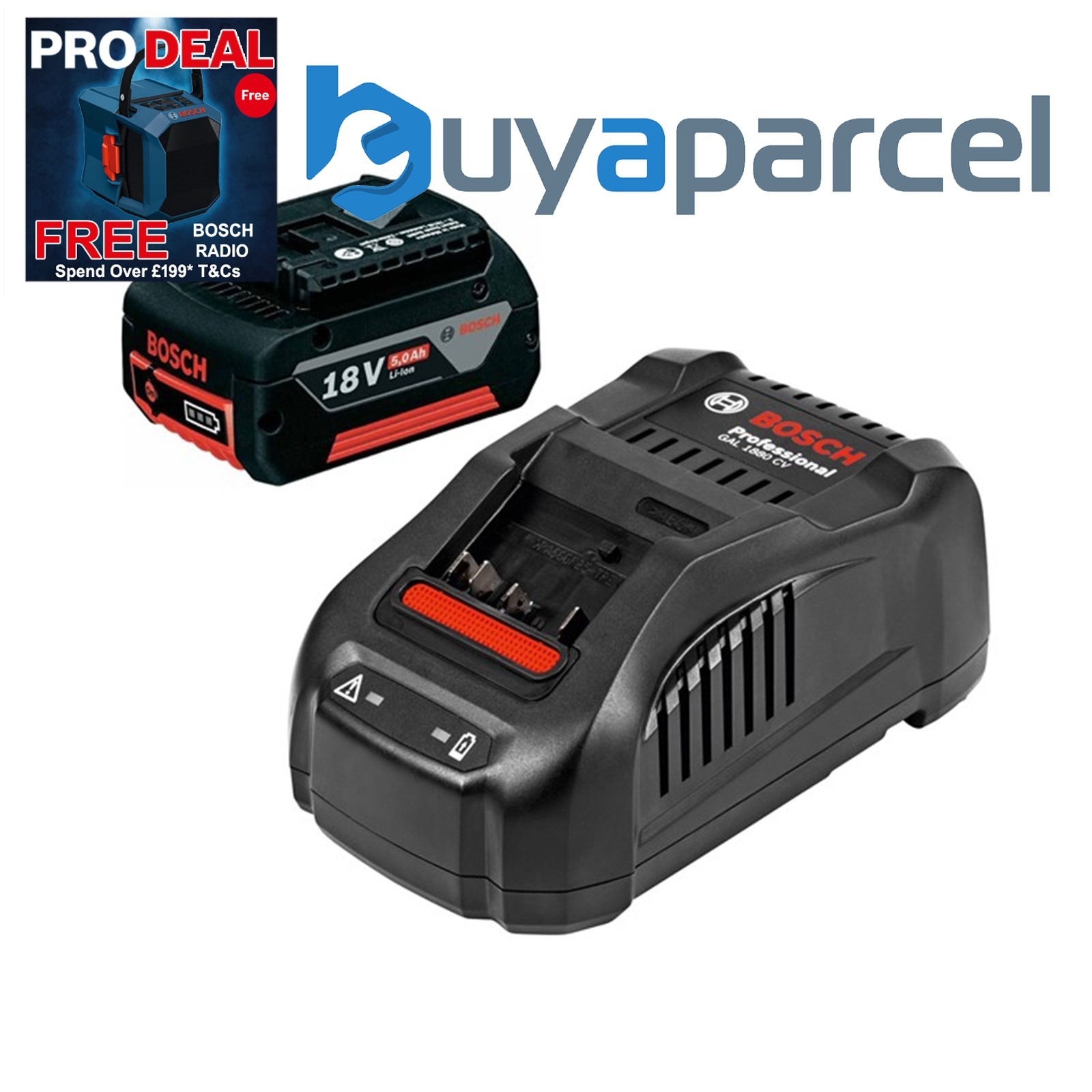 Bosch 18v Battery Starter Set - 1 x 5.0ah Battery + GAL1880 Fast Charger