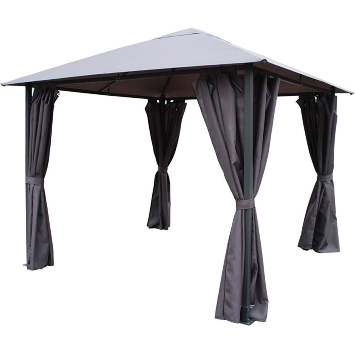 Deluxe Grey Garden Gazebo - 3m x 3m