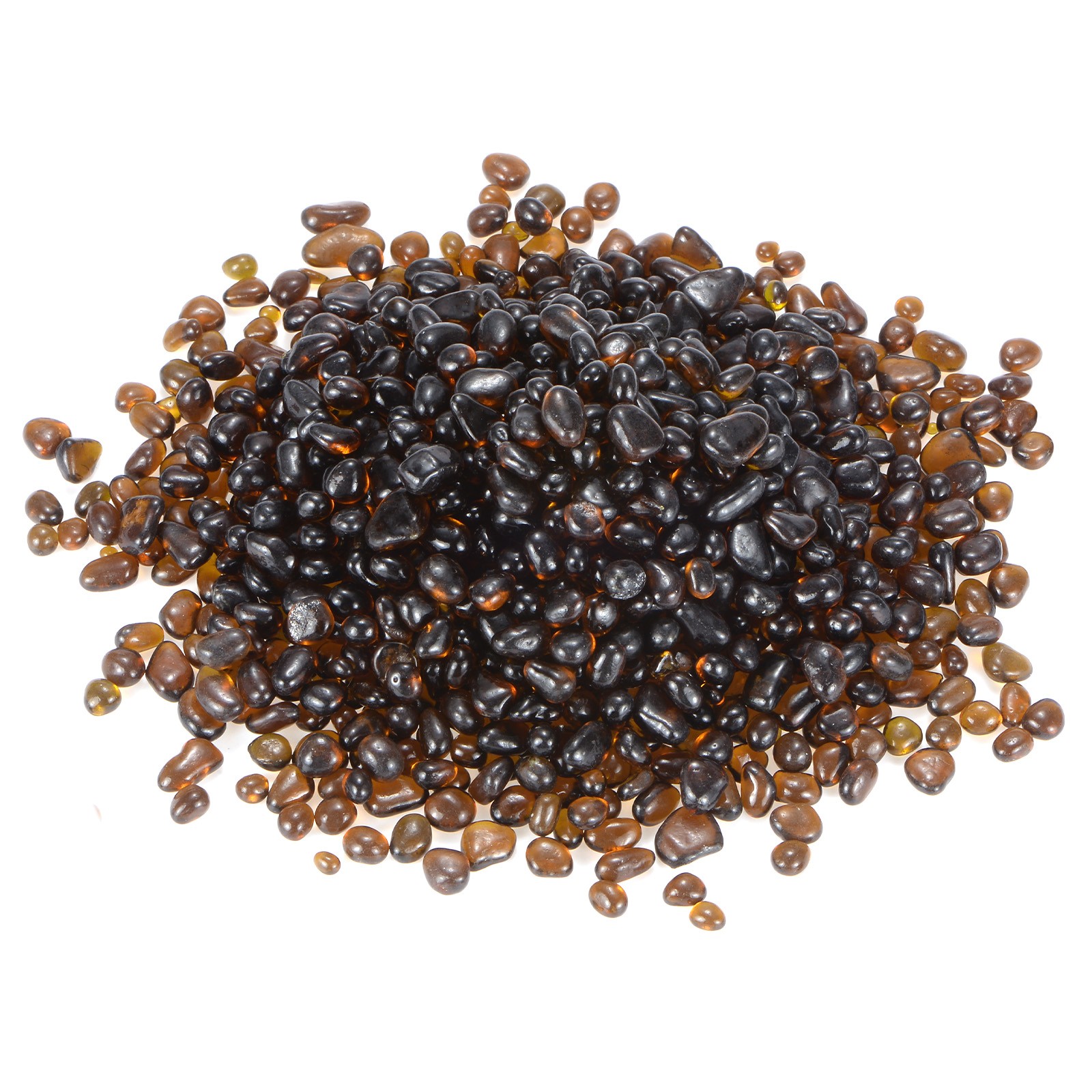 High Luster Round Fire Glass Beads for Vases 8-13mm, 1.21-Pound [Brown]