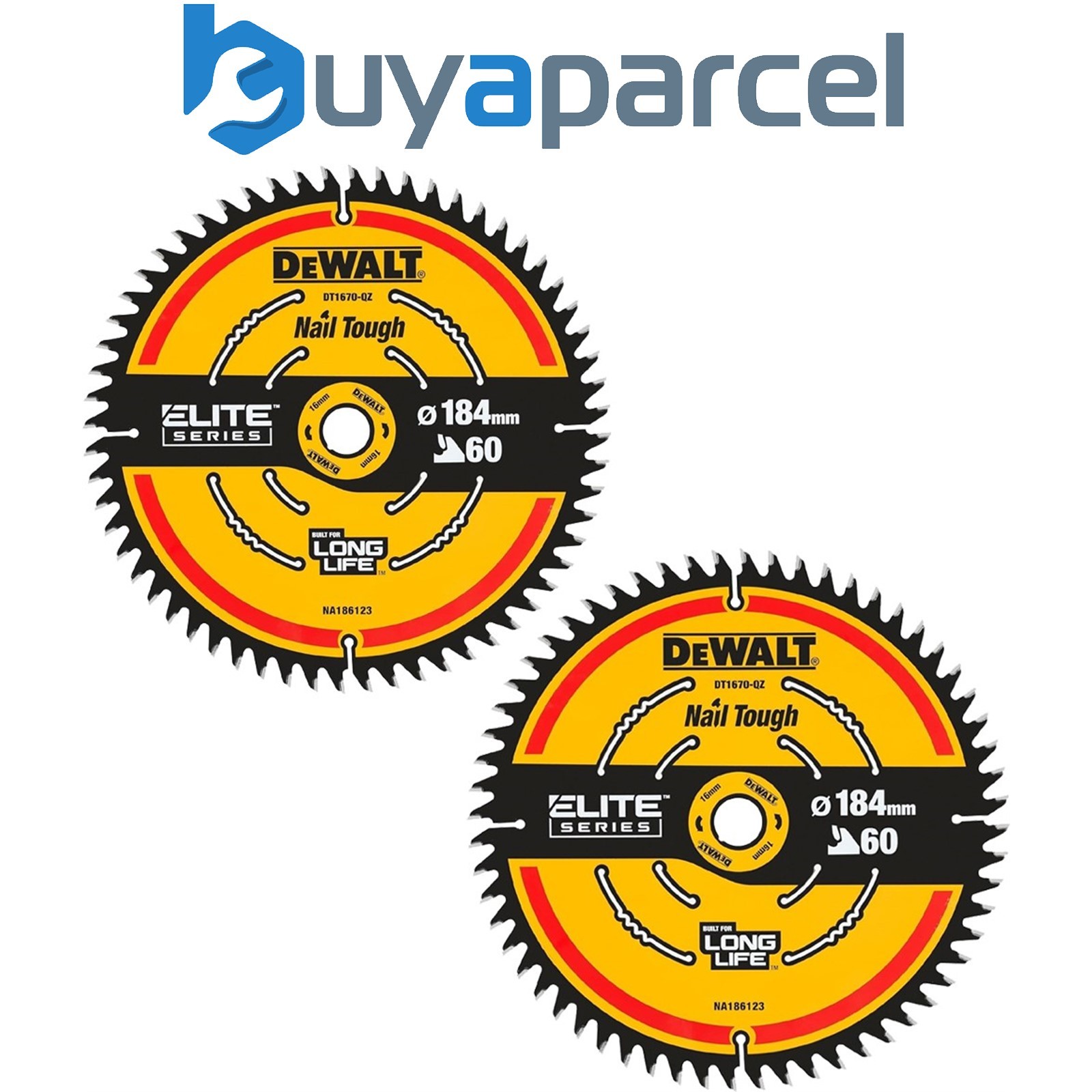 2 x Dewalt DT1670 ELITE EXTREME Cordless Mitre Saw Blade DCS365 184mm 60 Tooth