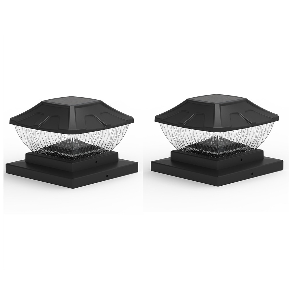 Solar Post Lights Outdoor - 2 Pack 2 Modes Solar Deck Fence Lights, IP65 3291