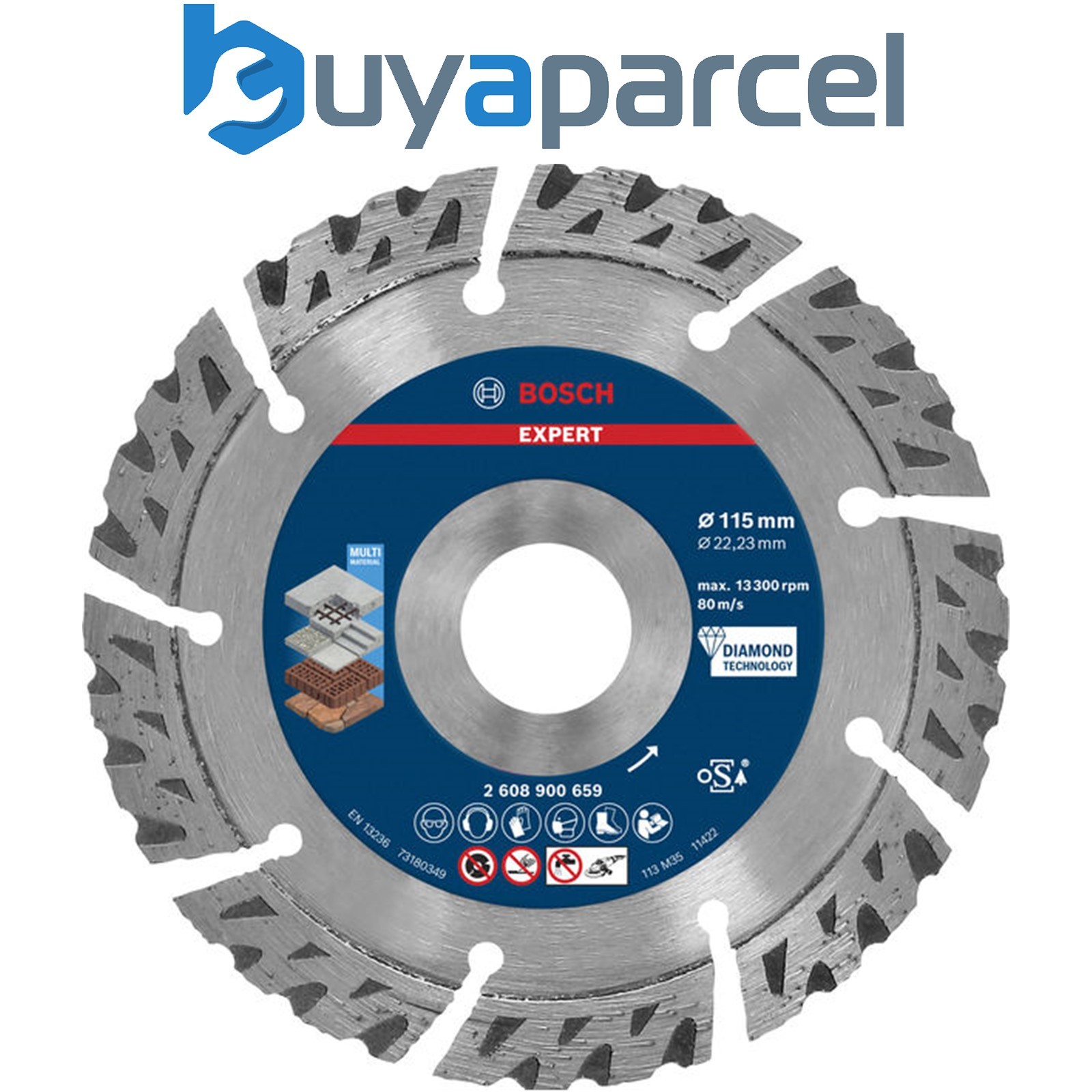 Bosch EXPERT MultiMaterial Diamond Cutting Disc 115x 2223 x 22 x 12mm 2608900659