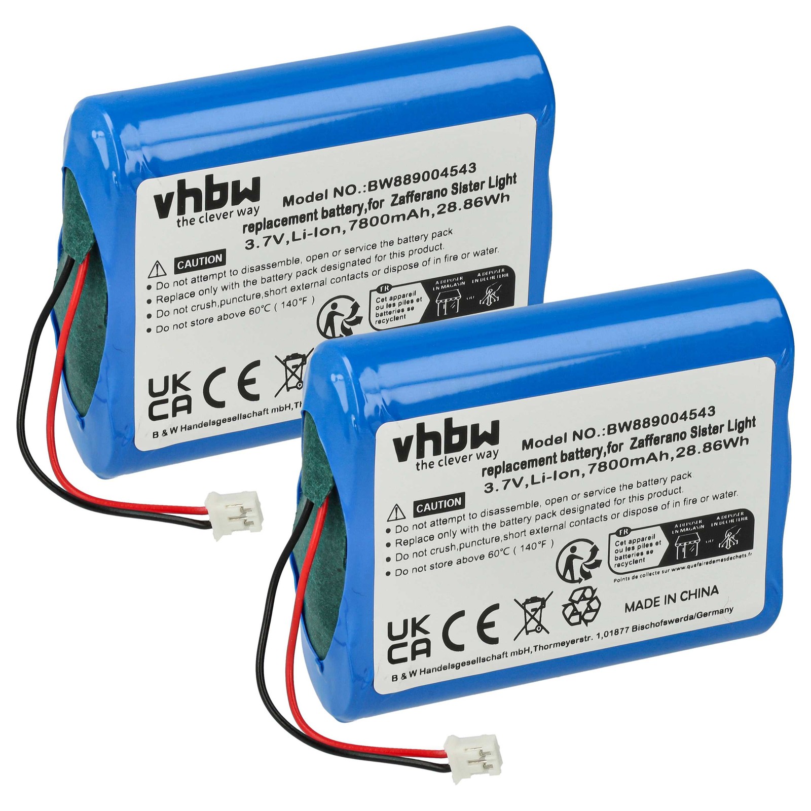 2x Battery for Zafferano LD1080I3 LD0306R3 LD0300A3 LD1080D3 LD1080B3 Table Lamp