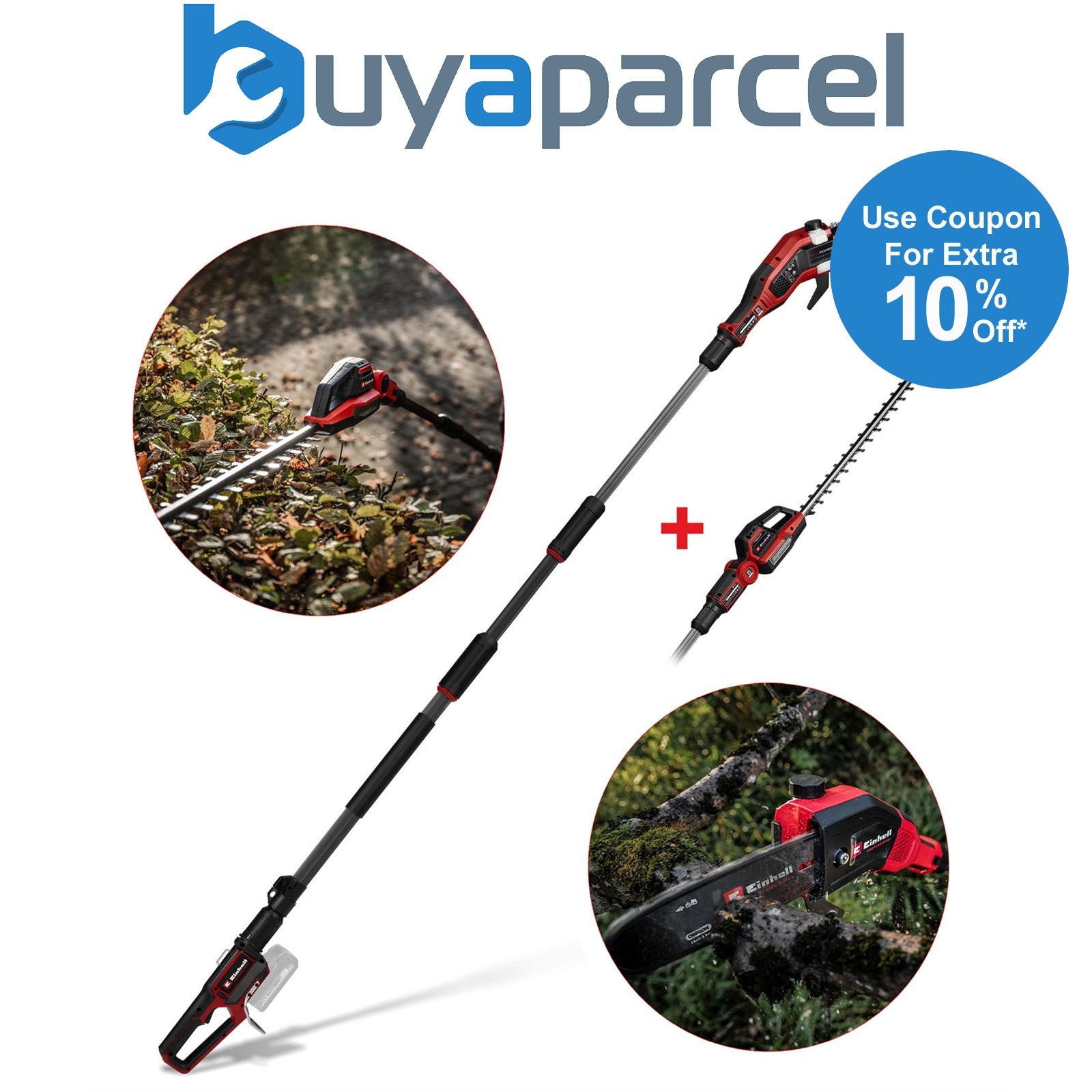 Einhell Professional 18v Cordless Hedge Trimmer + Pole Pruner GP-HC 18/5020 Li