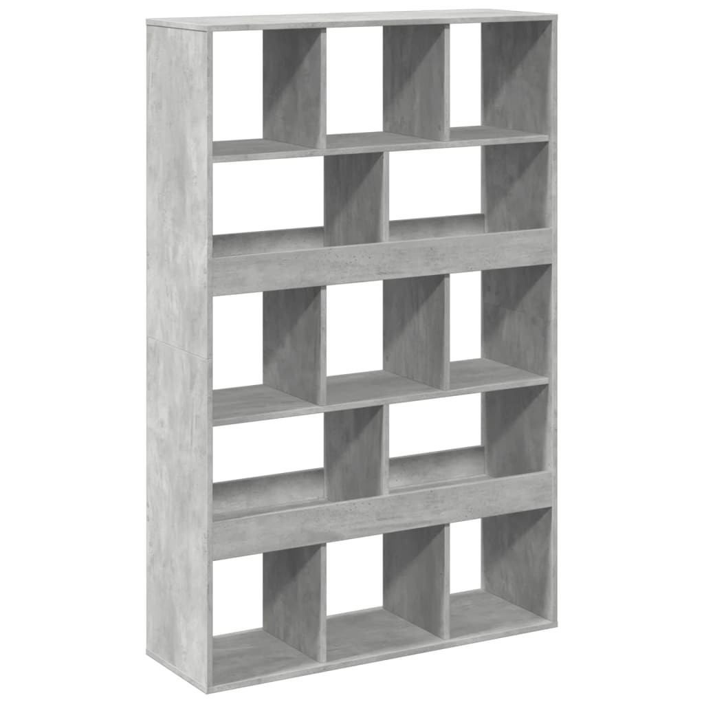 Room Divider Privacy Screen Bookcase Concrete Grey Engineered Wood vidaXL