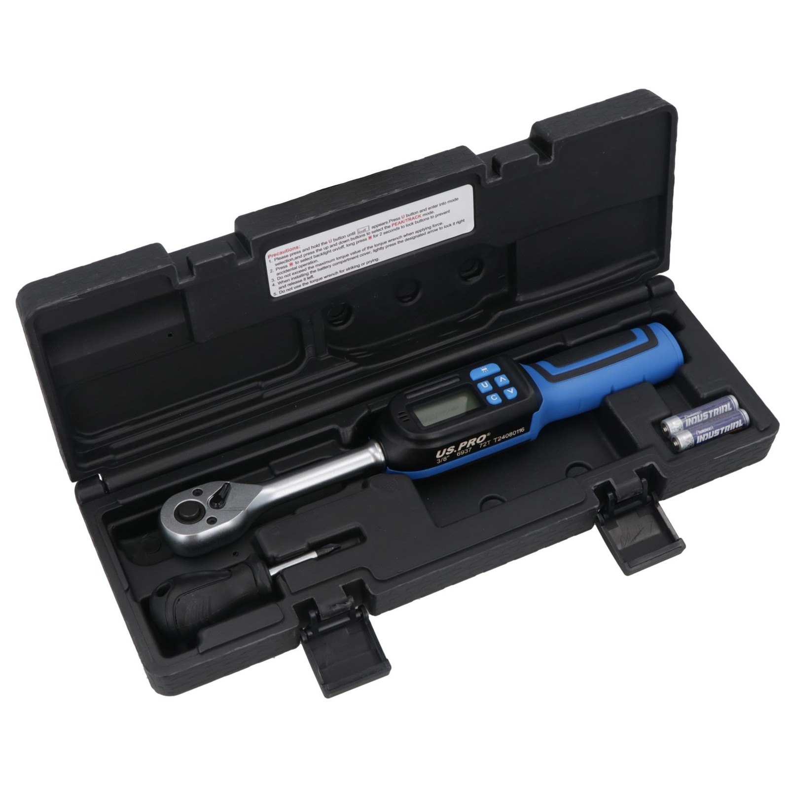 3/8in Drive Digital Torque Wrench Short Shank LED 3 – 60Nm 2.2 - 44.2ft/lbs