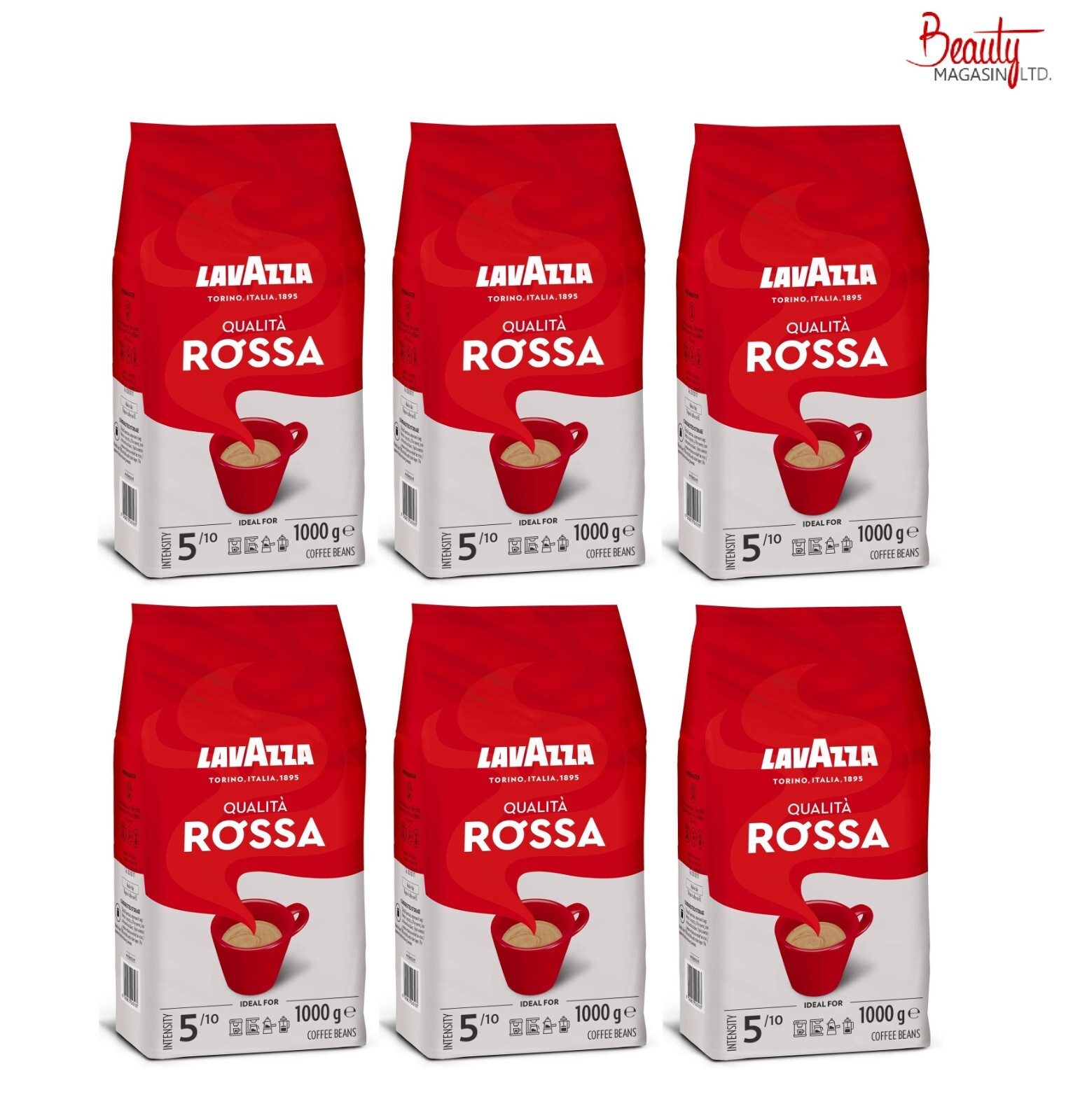 6 x 1kg Lavazza Qualita Rossa Coffee Beans FREE DELIVERY