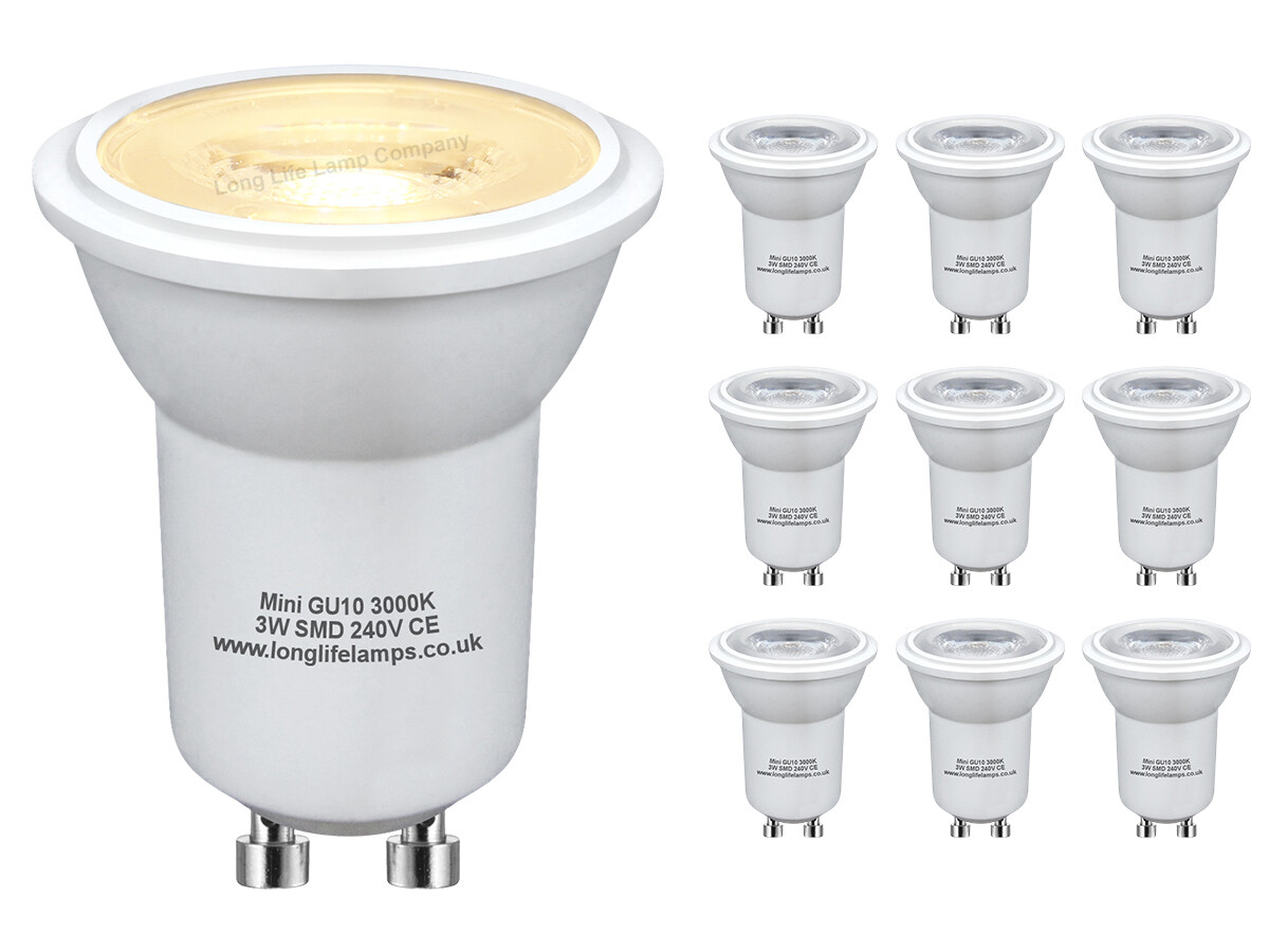 10 x Mini GU10 LED replacement Halogen Light Bulbs 35mm Small GU10 35W