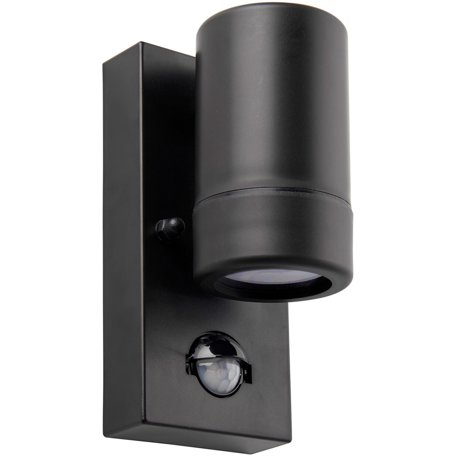 Outdoor IP44 Wall Downlight with PIR Sensor - 7W LED GU10 - Matt Black Polymer