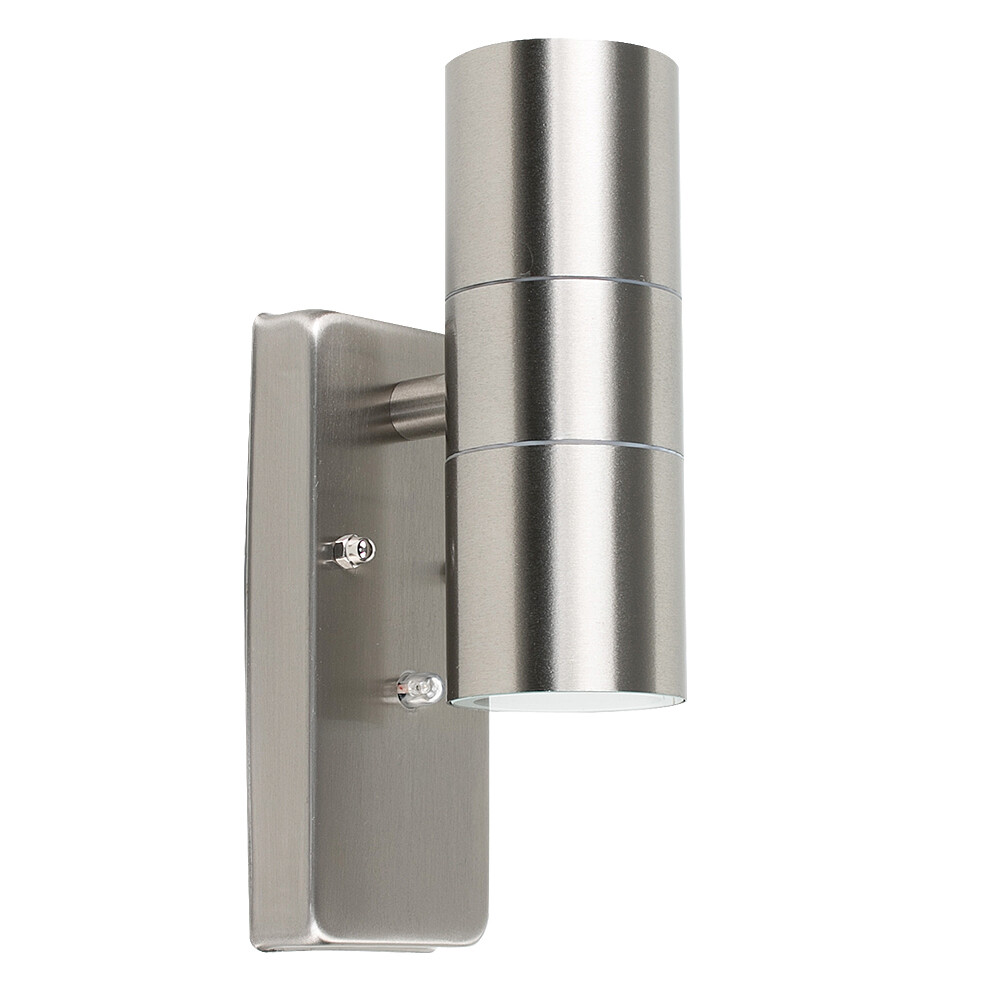 Stainless Steel Dusk Till Dawn UpDown Wall Light Fitting Patio Security Lighting