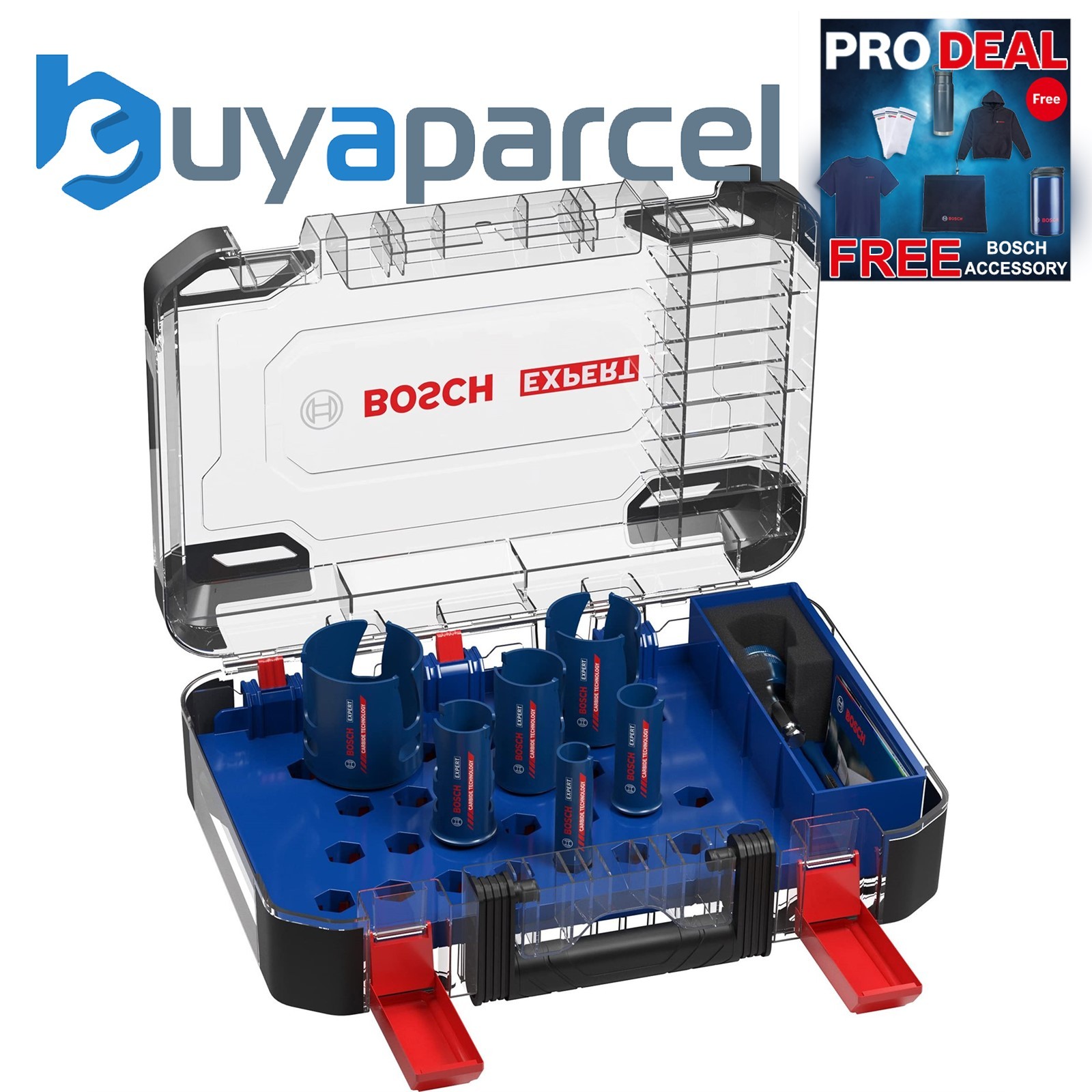 Bosch EXPERT 10pc Construction Material Hole Saw Set Electrician Plumber 20-64mm