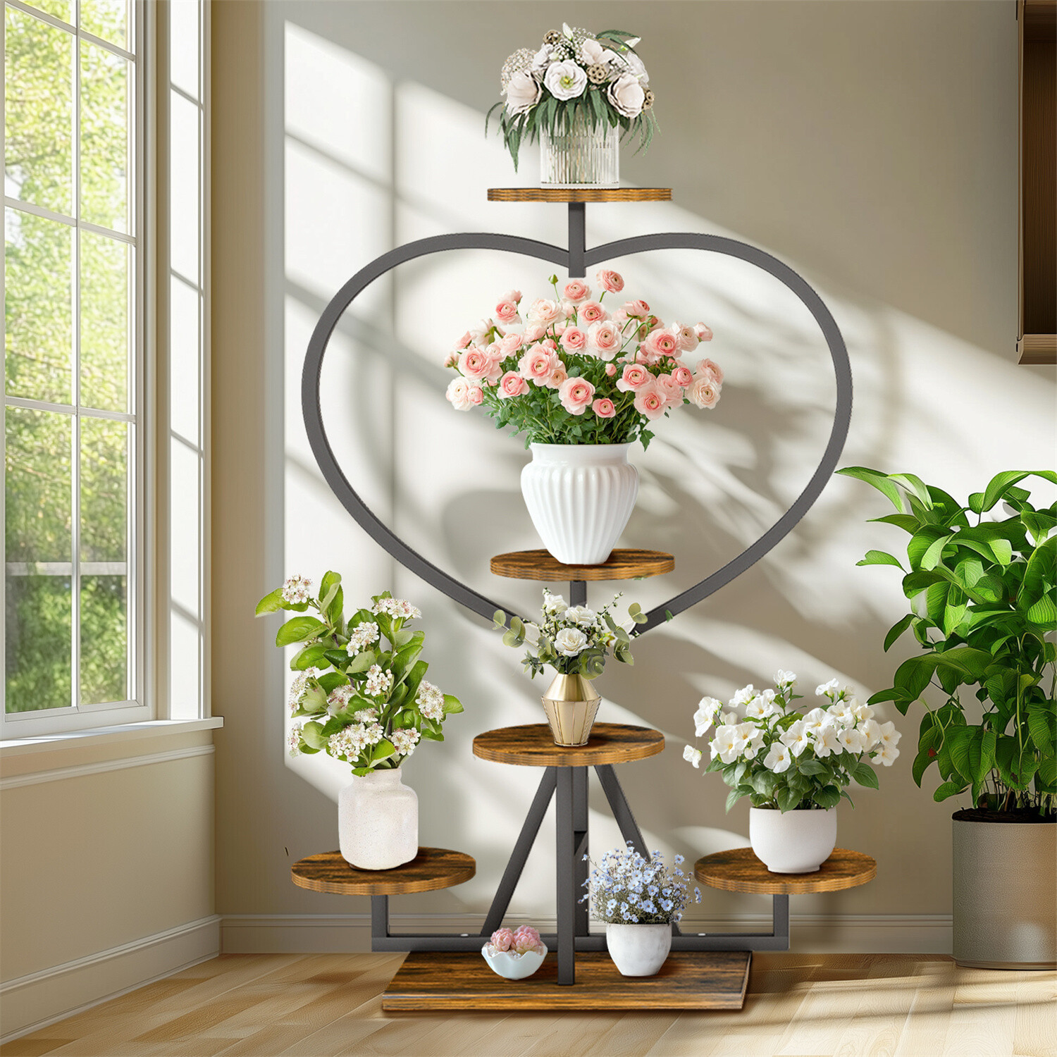 Aesthetic Plant Stand Indoor 6 Tier Flower Display Rack for Living Room Bedroom