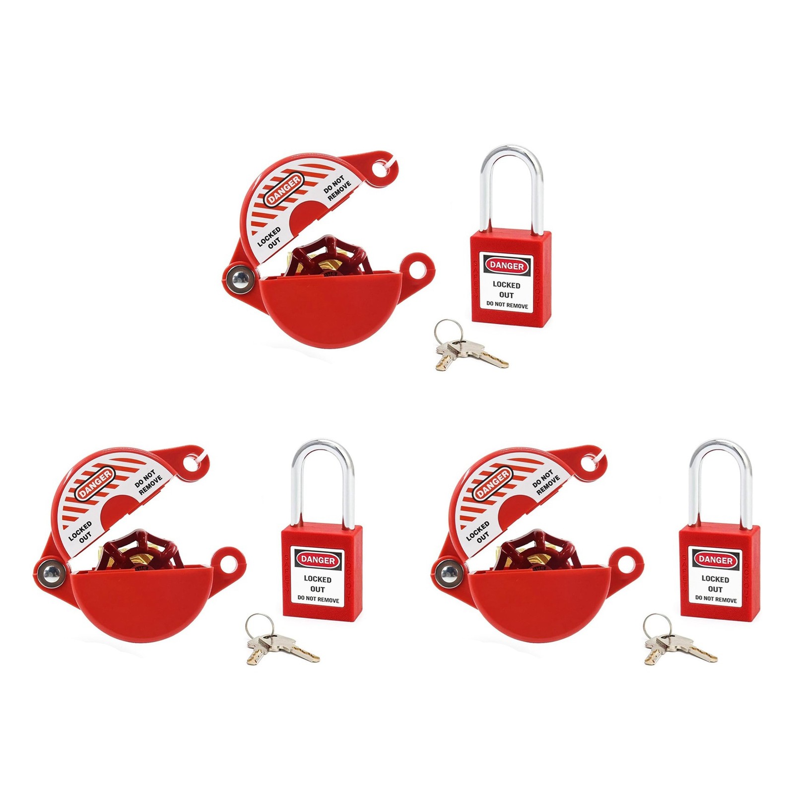 3X Outdoor Lock with Safety Padlock - Water Spigot Lock, Hose Bib Lock for1904