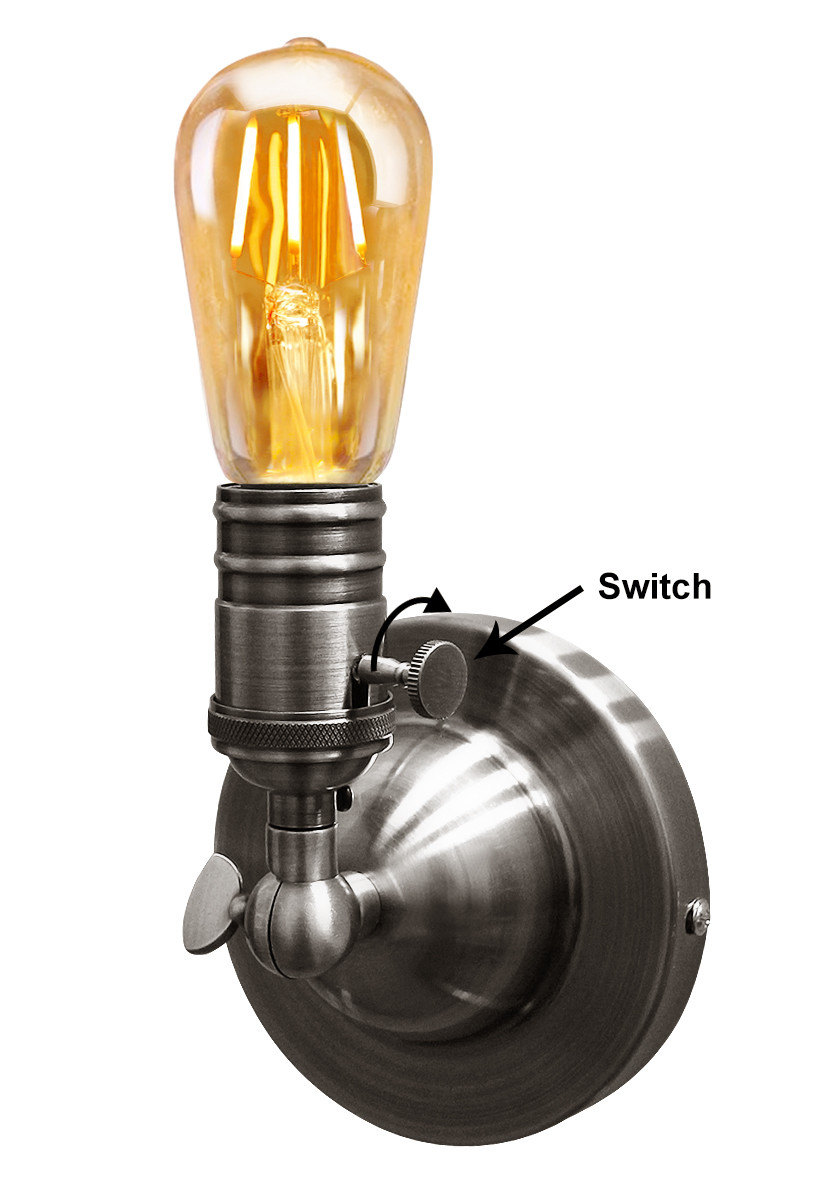 Retro Vintage Wall Light Holder E27 Sconce Lamp Fixture with Switch M0016W
