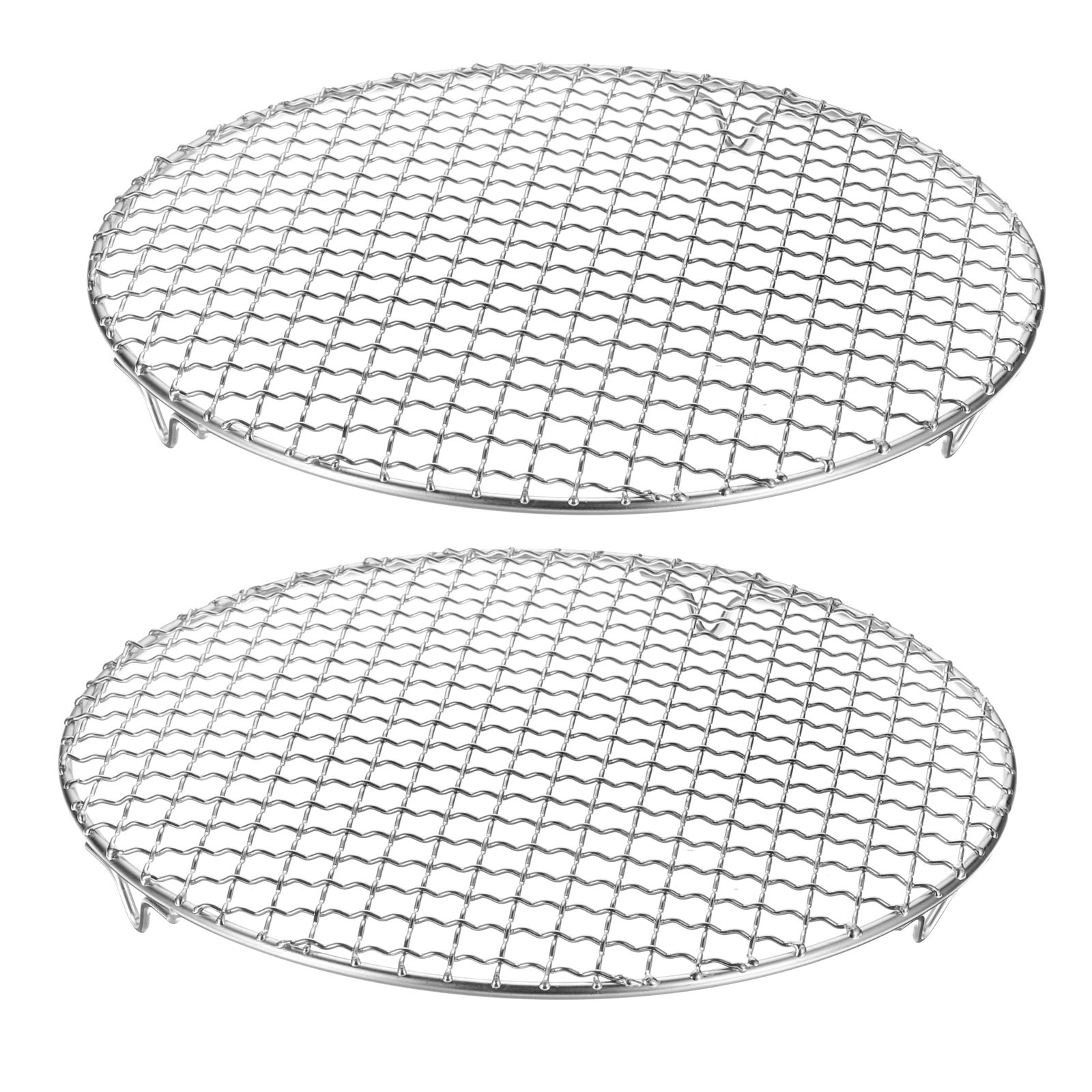 2pcs Round Cooking Rack 11" 201 Stainless Steel Barbecue Grill with 20mm Legs
