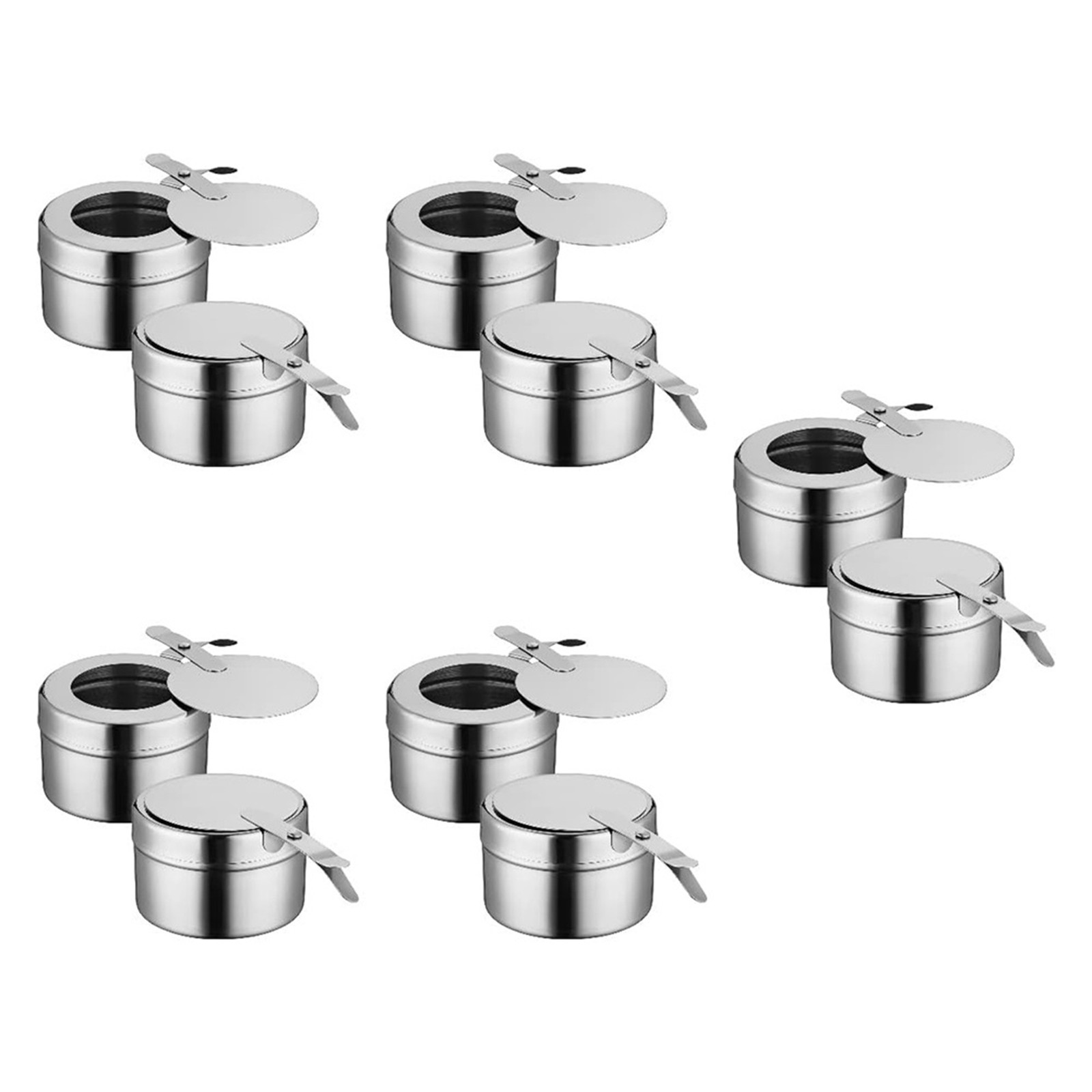 10Pack Stainless Steel Holders, Chafing Holders with Cover, Fuel6386