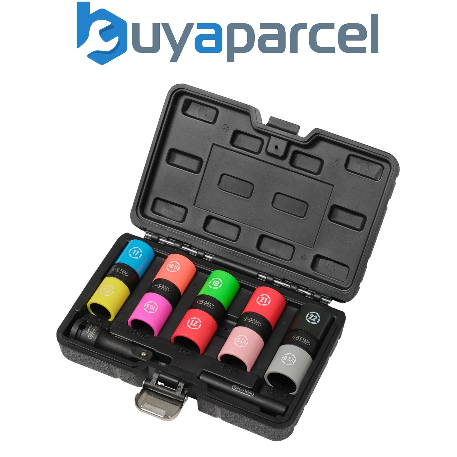 Draper 02744 Double Ended Wheel Nut Socket Set, 1/2" Sq. Dr. (7 Piece)