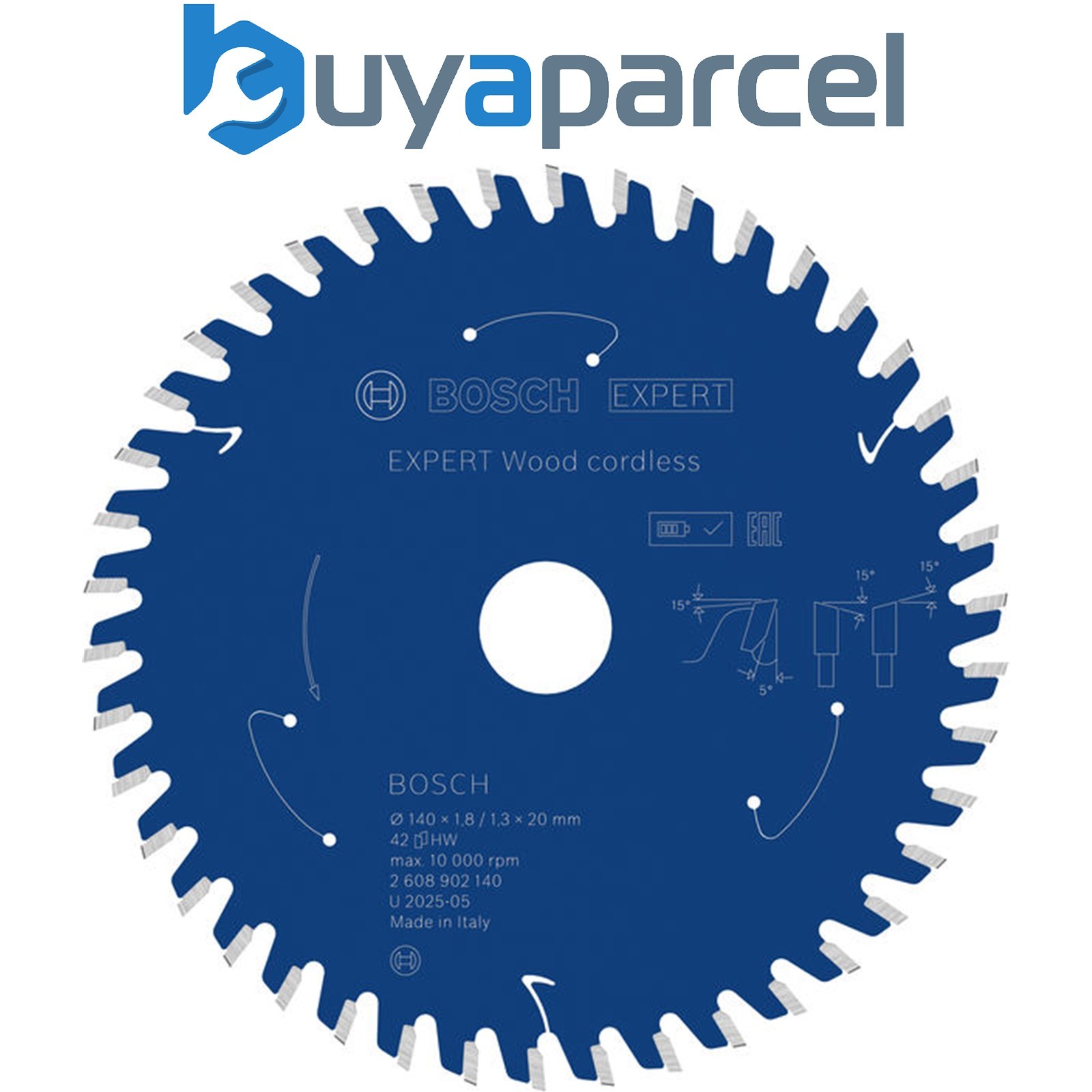Bosch EXPERT Wood cordless Circular Saw Blade 140x 1.8/1.3 x 20mm T42 2608902140
