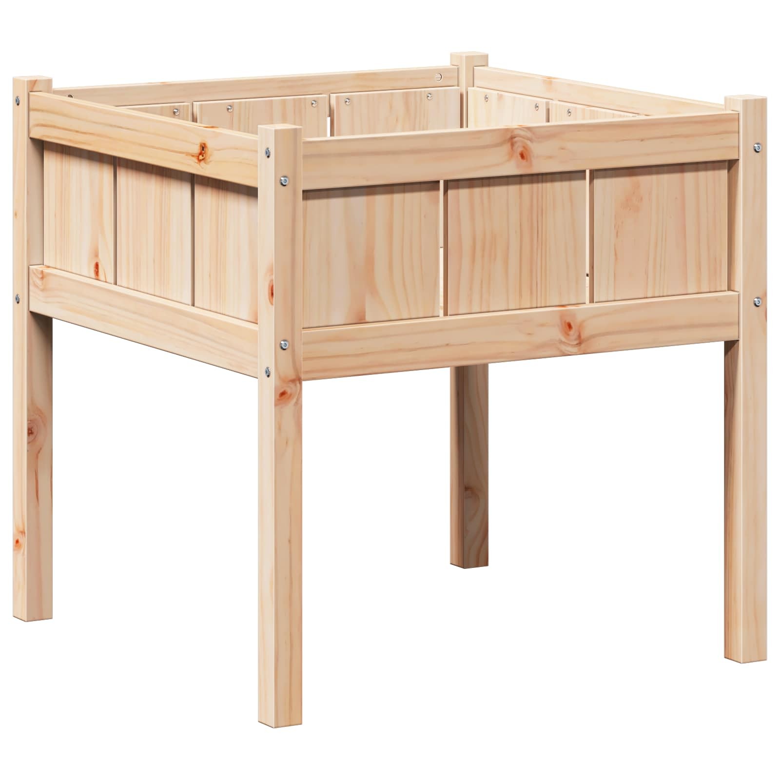 vidaXL Garden Planter Nature 70 x 70 x 70 cm Solid Pine Wood, Garden and Terrace