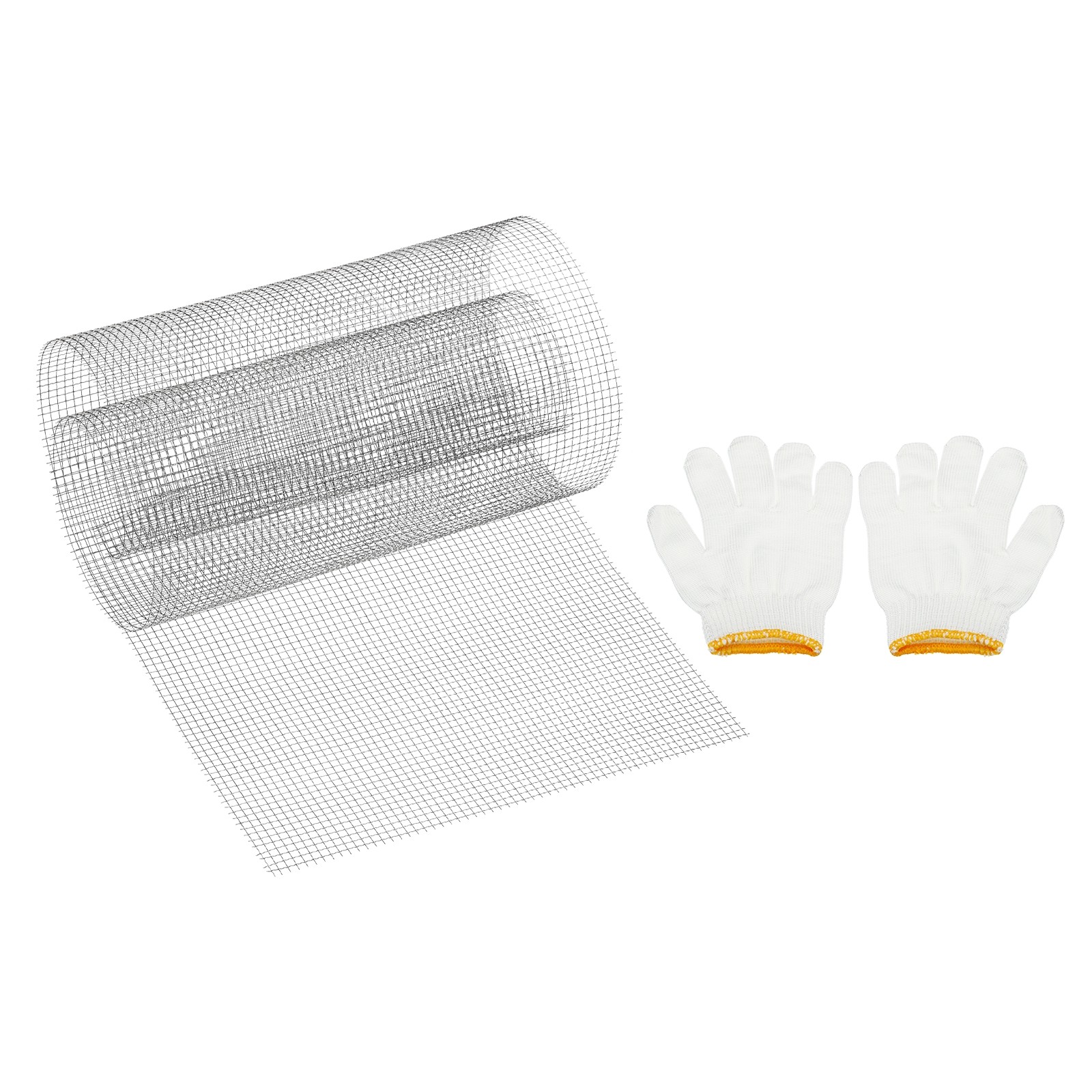 40"Lx16"W Woven Wire Mesh, 6Mesh 304 Stainless Steel Filter Screen with Gloves