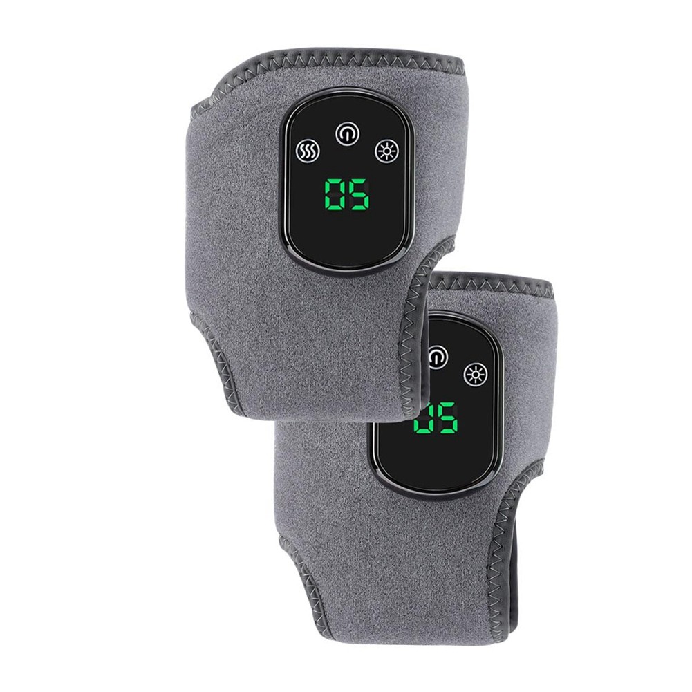 2PCS Electric Ankle Brace with Adjustable Hot Compress Vibration Massager7726