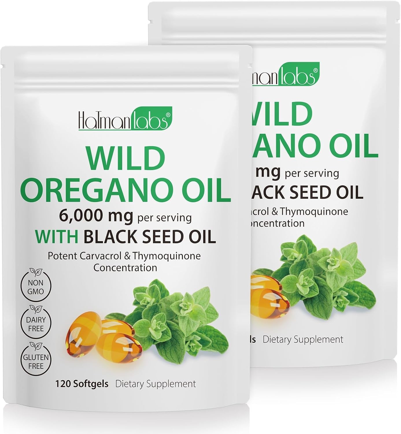 Oregano Oil Capsule 120 Count 2 in 1 Formulated with Wild Oregano Oil 6000mg wi