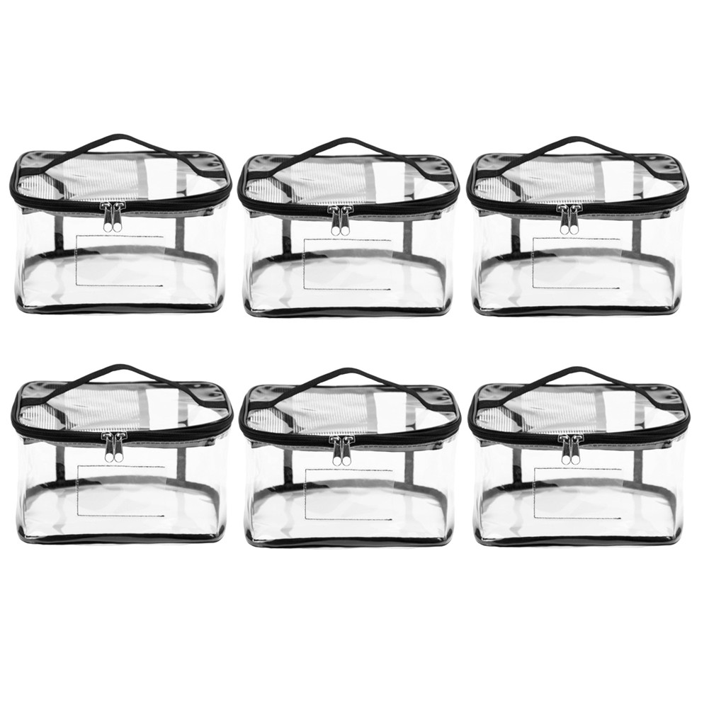 6 Pack Clear Toy Storage Bag with Name Tag& Manual , Transparent PVC Toy8596