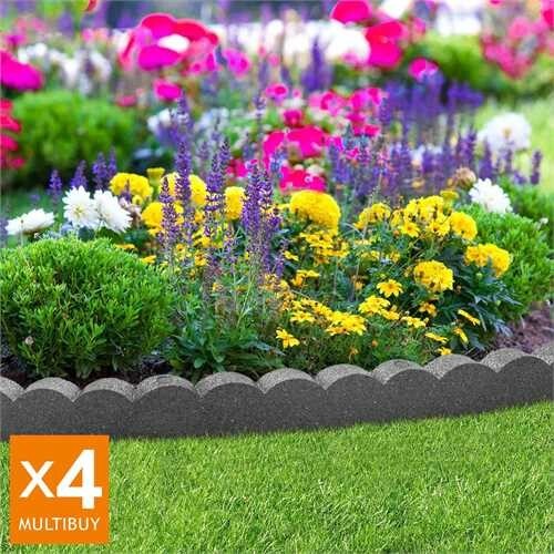4.8M Primeur Graphite Flexi Curve Scallop Edging Lawn Roman Garden 4 x 1.2M New