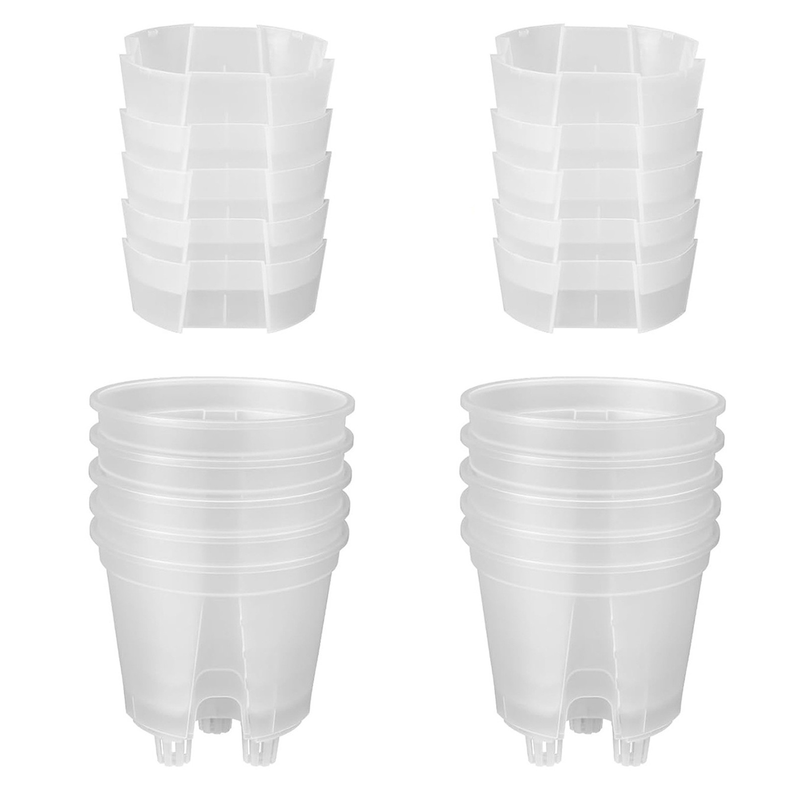 6 Inch Transparent Plastic Garden Pots Self Watering , 10 Pack7180