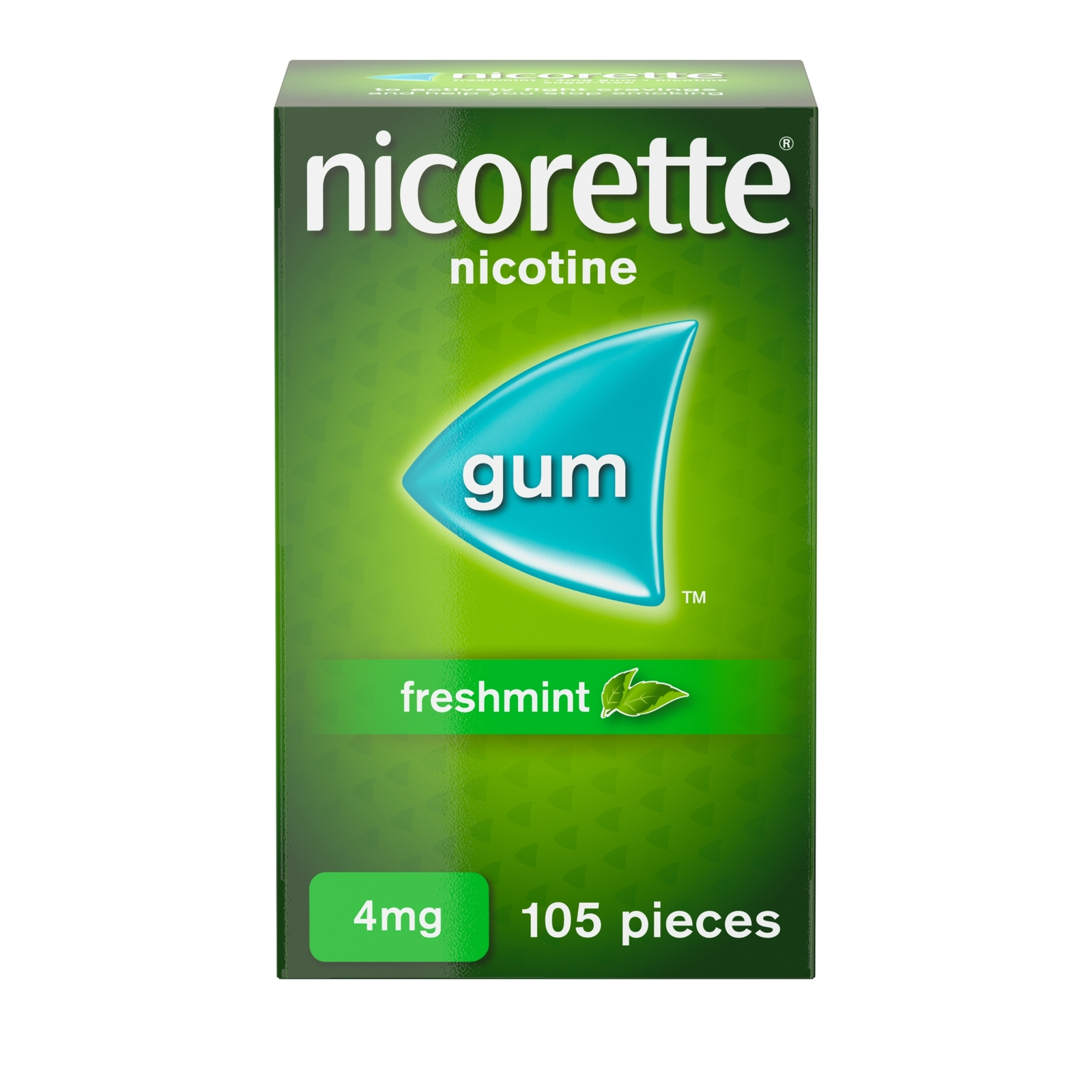 Nicorette 4mg Freshmint Gum 105 Pieces Nicotine Replacement for Smoking