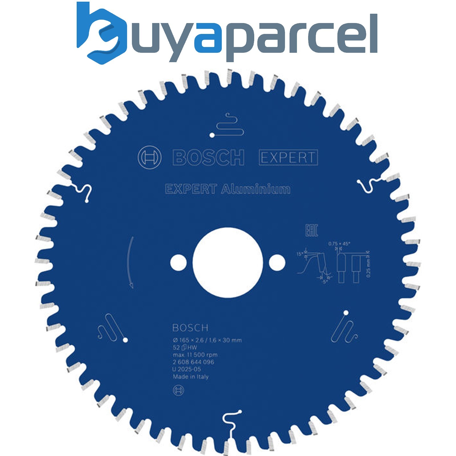 Bosch EXPERT Aluminium Circular Saw Blade 165 x 2.6/1.6 x 30 mm T52 2608644096