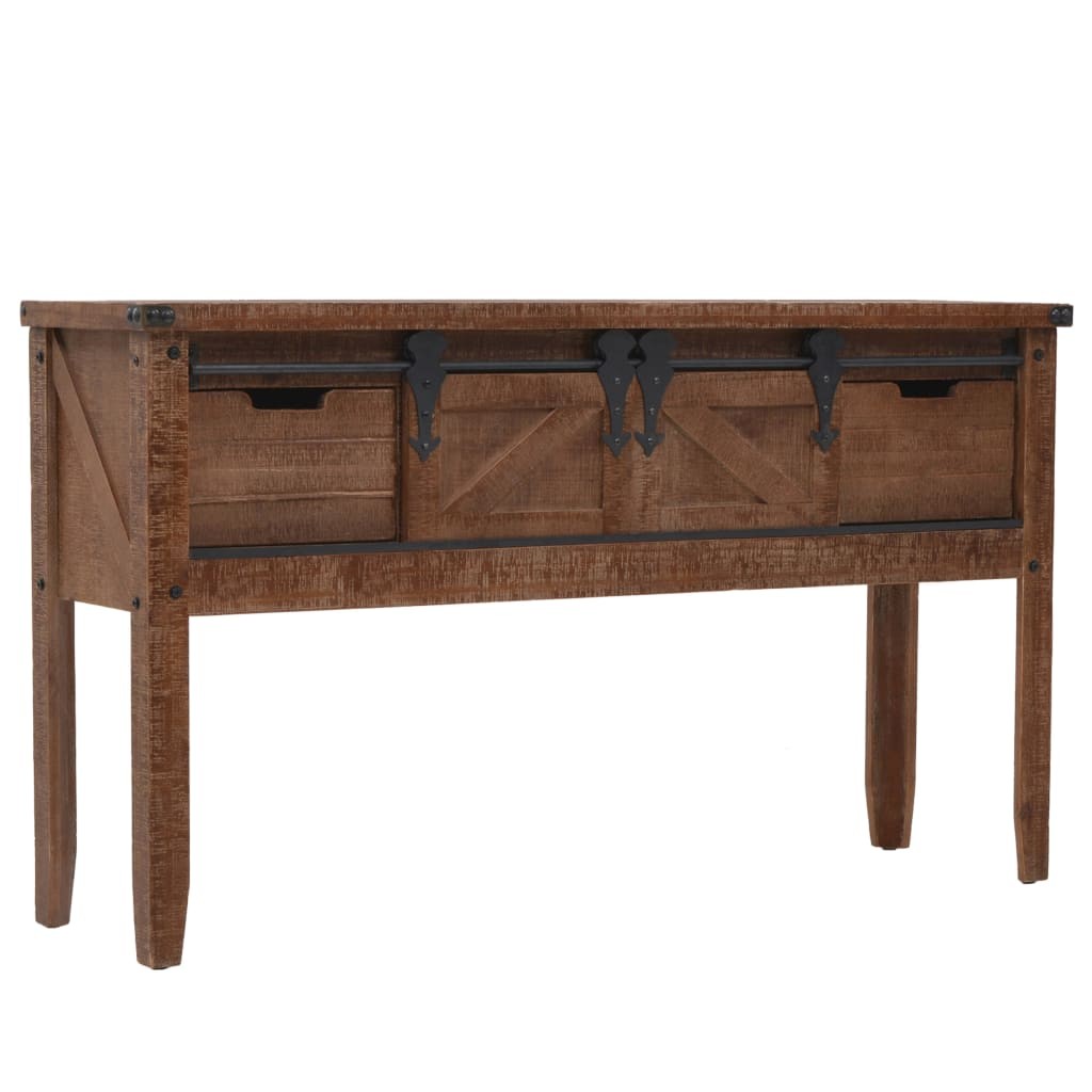 Solid Fir Wood Console Table 131x35.5x75cm Brown Hallway Display Stand vidaXL