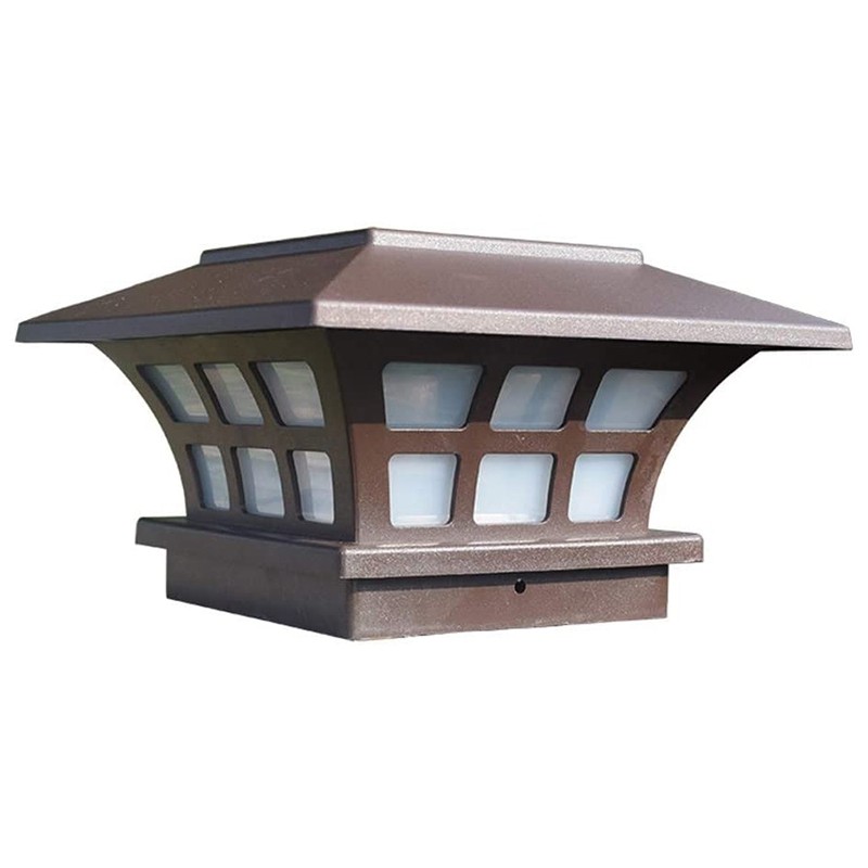 3X(Solar Post Lamp Outdoor Column Head Light for Garden Wall Lamp Garden2722