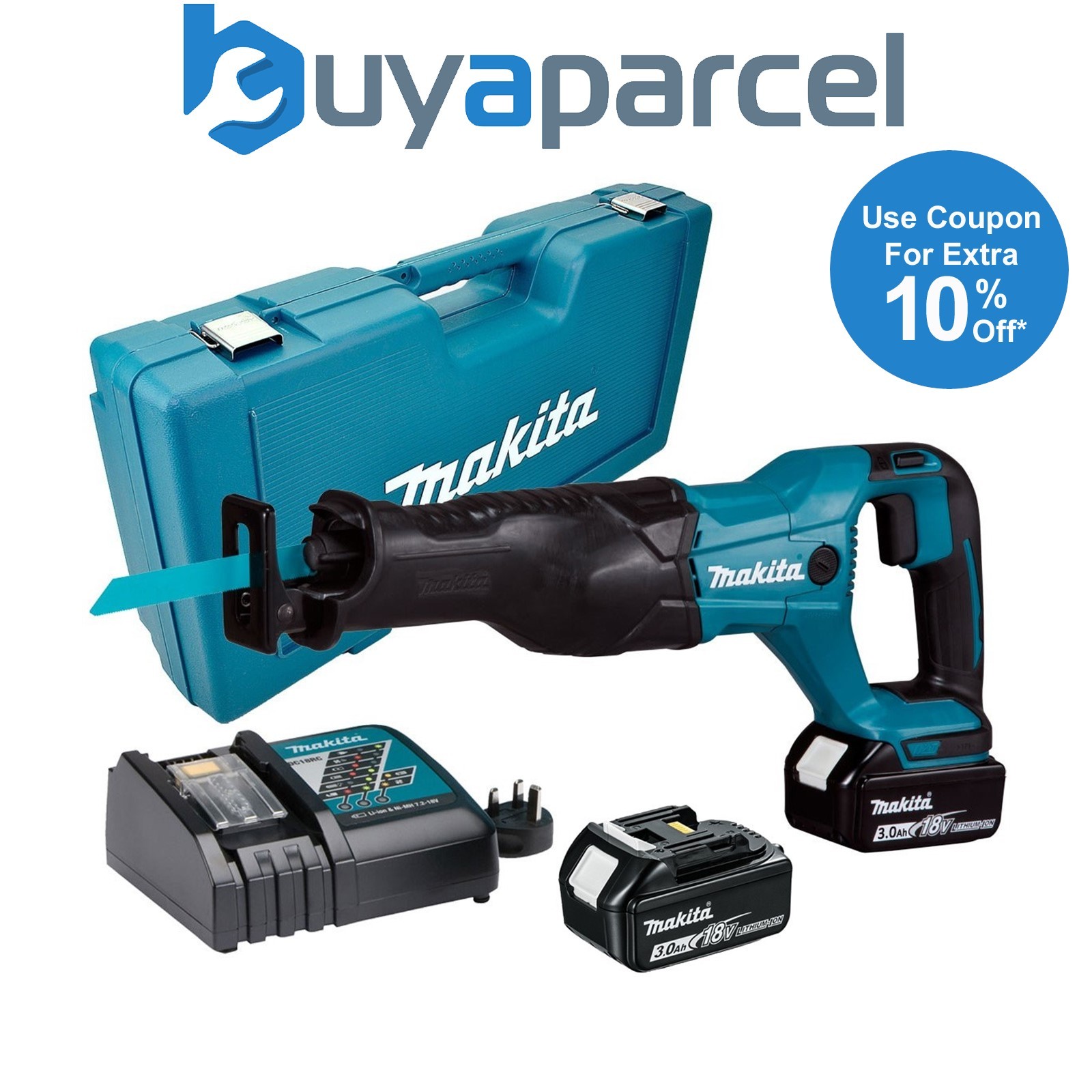 Makita DJR186RFE 18v LXT Reciprocating Recip Sabre Saw - 2 x 3.0ah Batteries